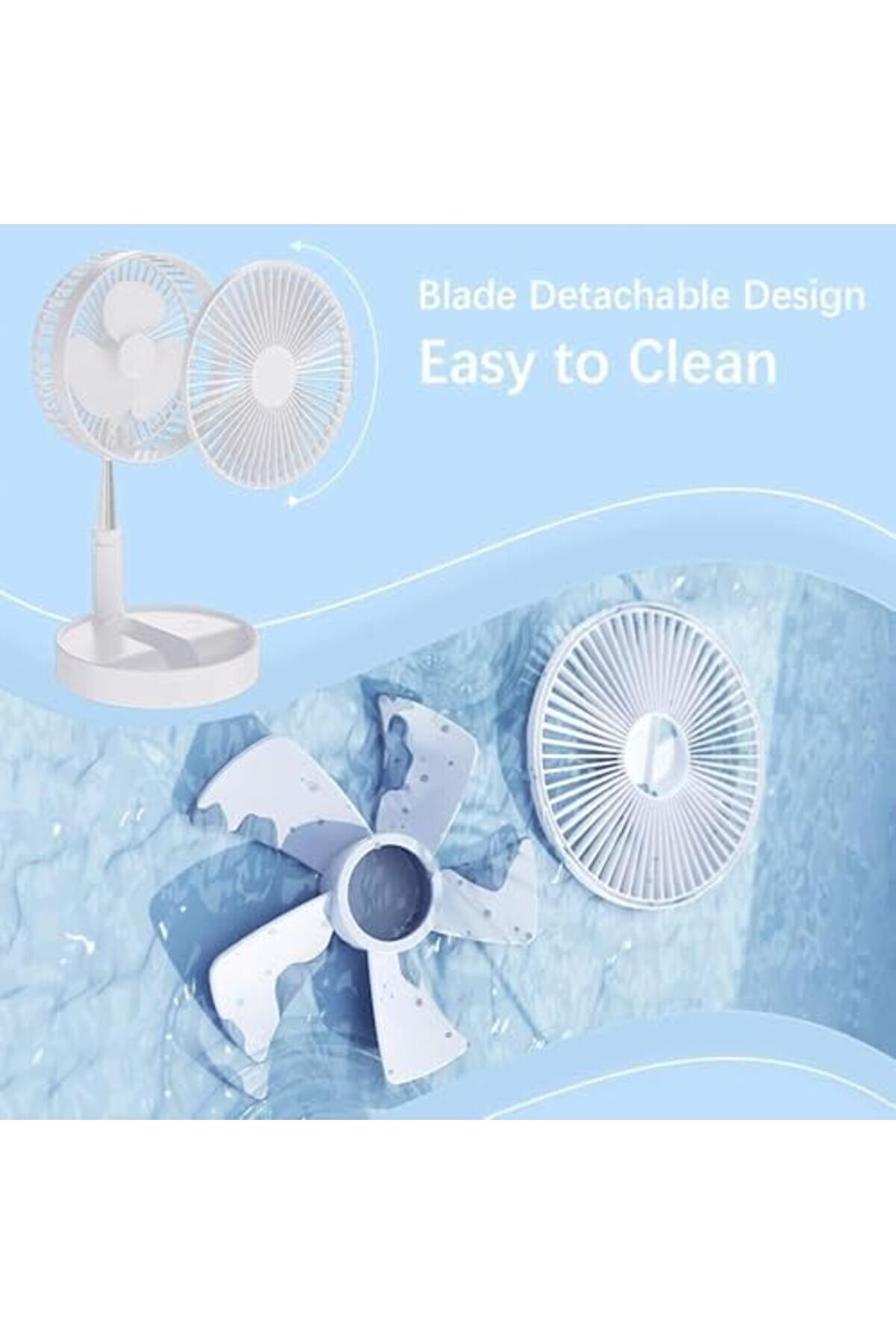 4 Modlu Şarjlı Katlanabi̇li̇r Yükselti̇lebi̇li̇r Taşınabi̇li̇r Teleskopi̇k Fan Vanti̇latör Ön Kapak Çıkabi̇li̇r