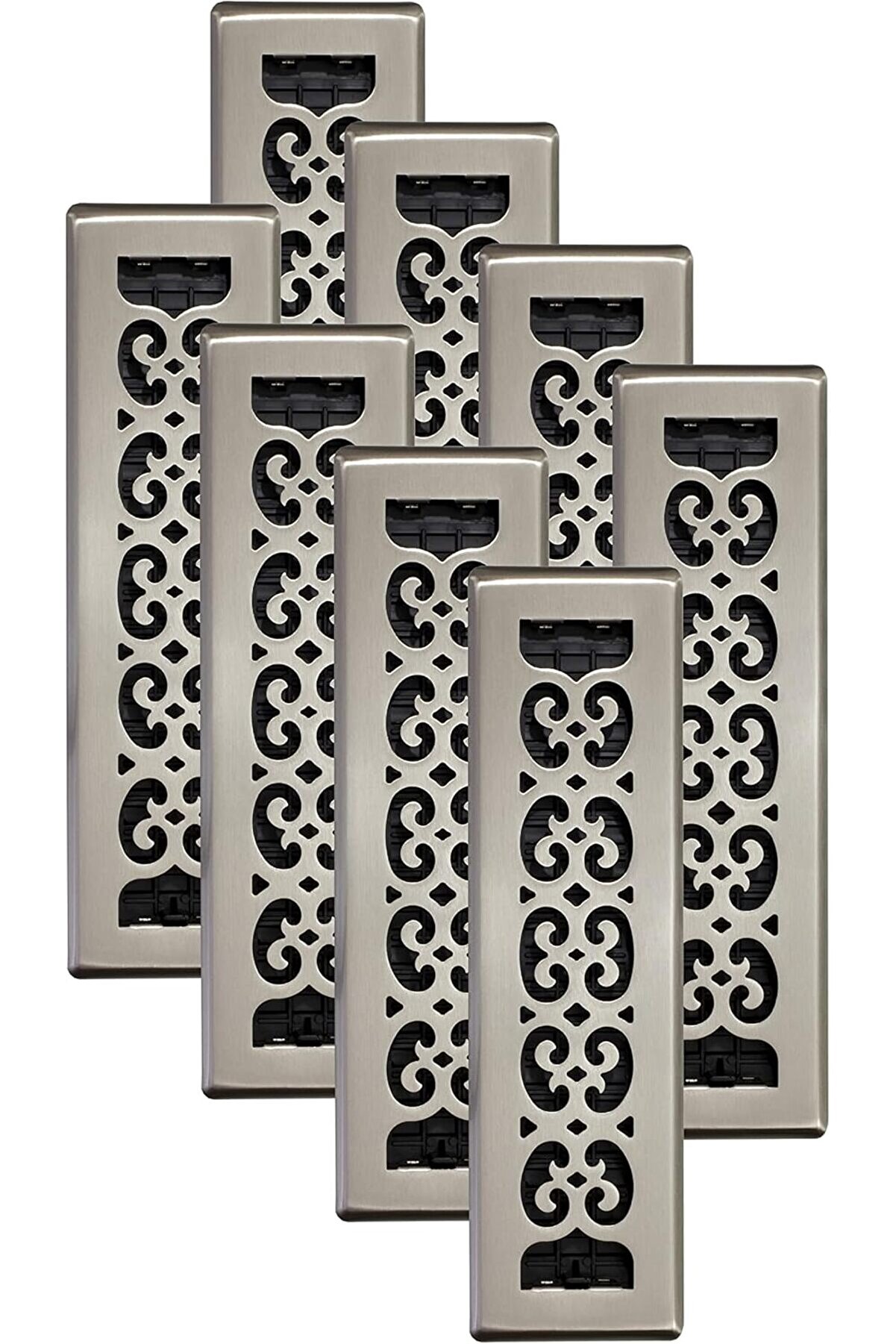 STOREMAX elizzashop Grates SPH212-NKL-8 Kaydırma Zemin Kaydı, 5x30 cm, Fırçalanmış Nikel, 8'li Paket eli