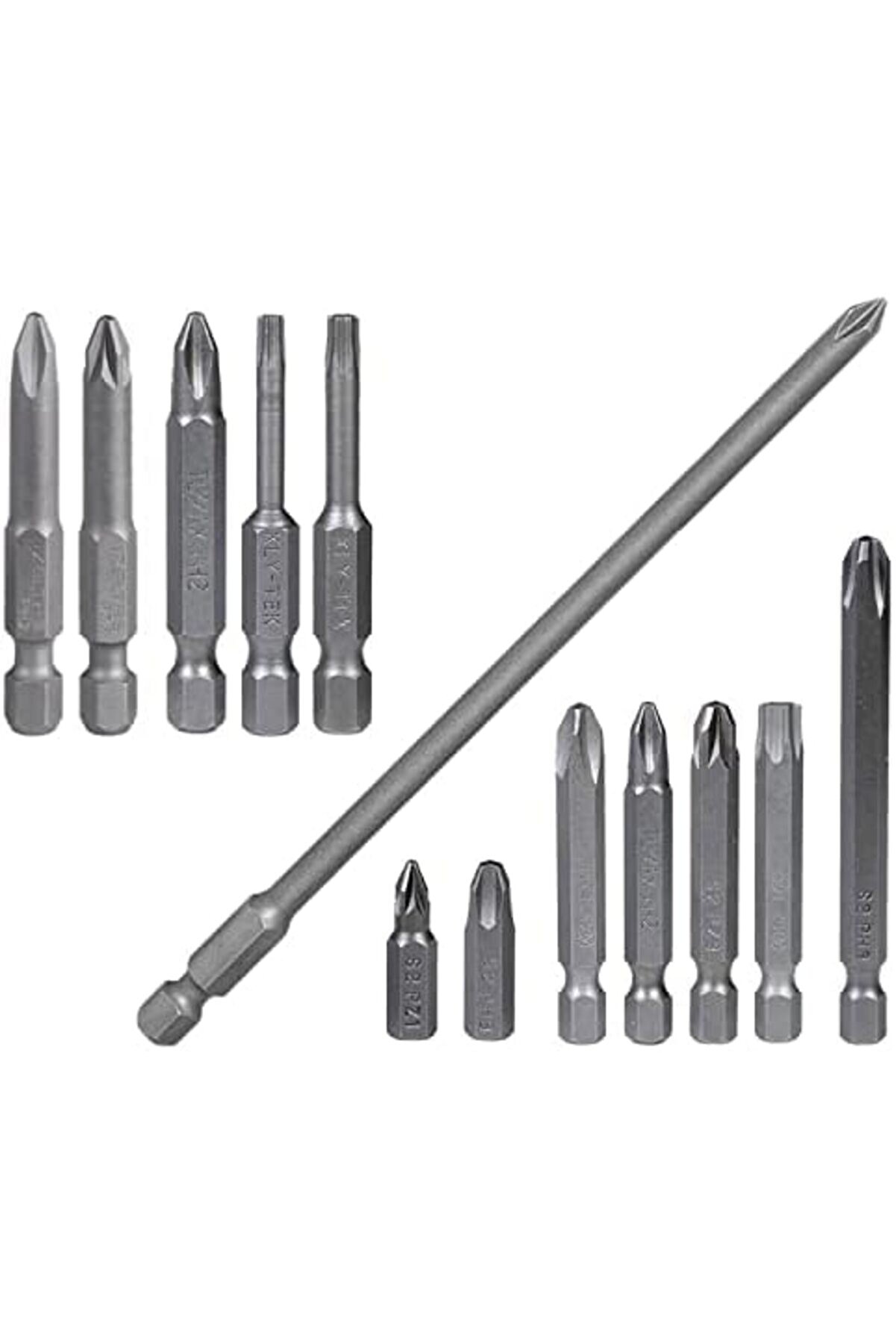 13 Parça Set - Matkap Uç Vi̇dalama Ucu Düz Yıldız Torx Uç 1014773