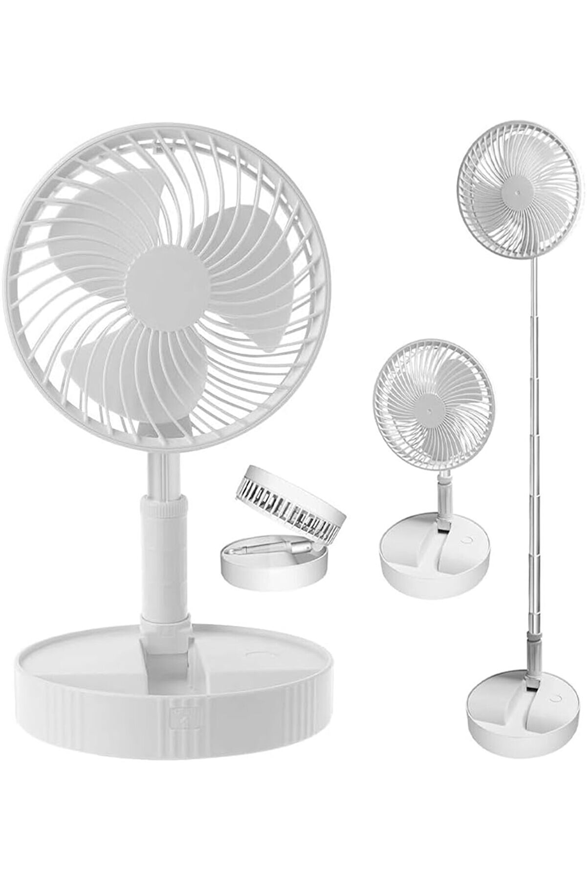 STOREMAX 4 Modlu Şarjlı Katlanabilir Yükseltilebilir Taşınabilir Teleskopik Fan Vantilatör Ön Kapak Çıkabilir