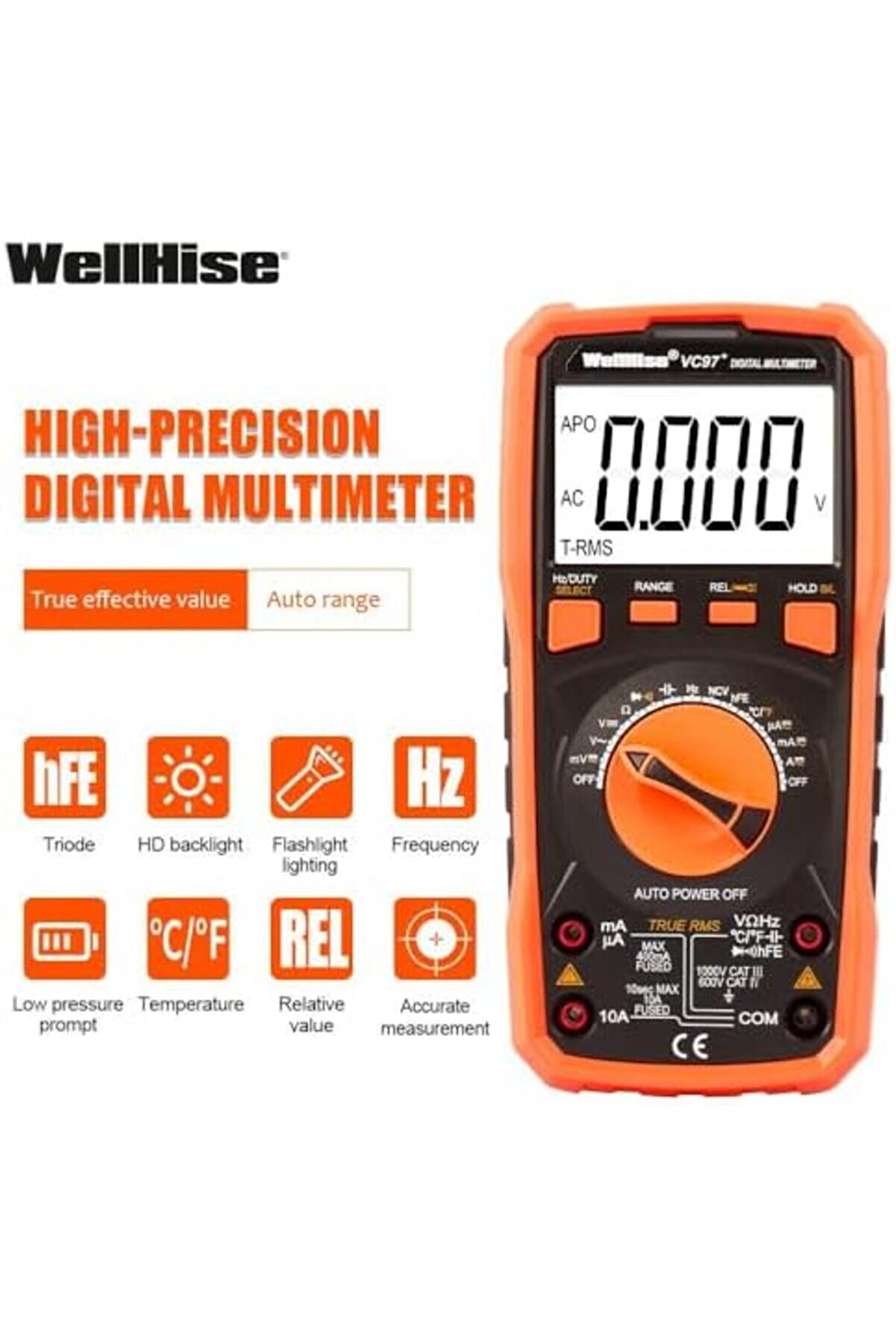 Vc97+ Multi̇metre Ölçü Aleti̇ Avometre Rms 1014773