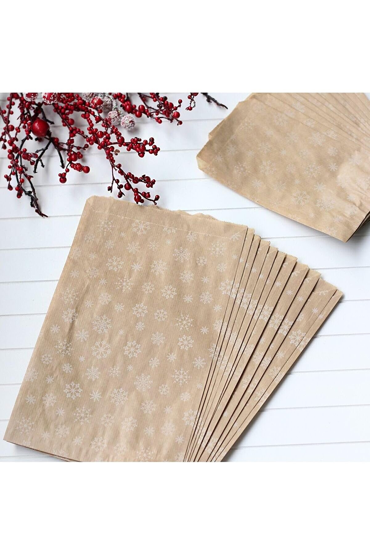 STOREMAX modashine Kar Desenli Kese Kağıdı, -Beyaz 18X30 Cm - 40 Adet modascope 1014773