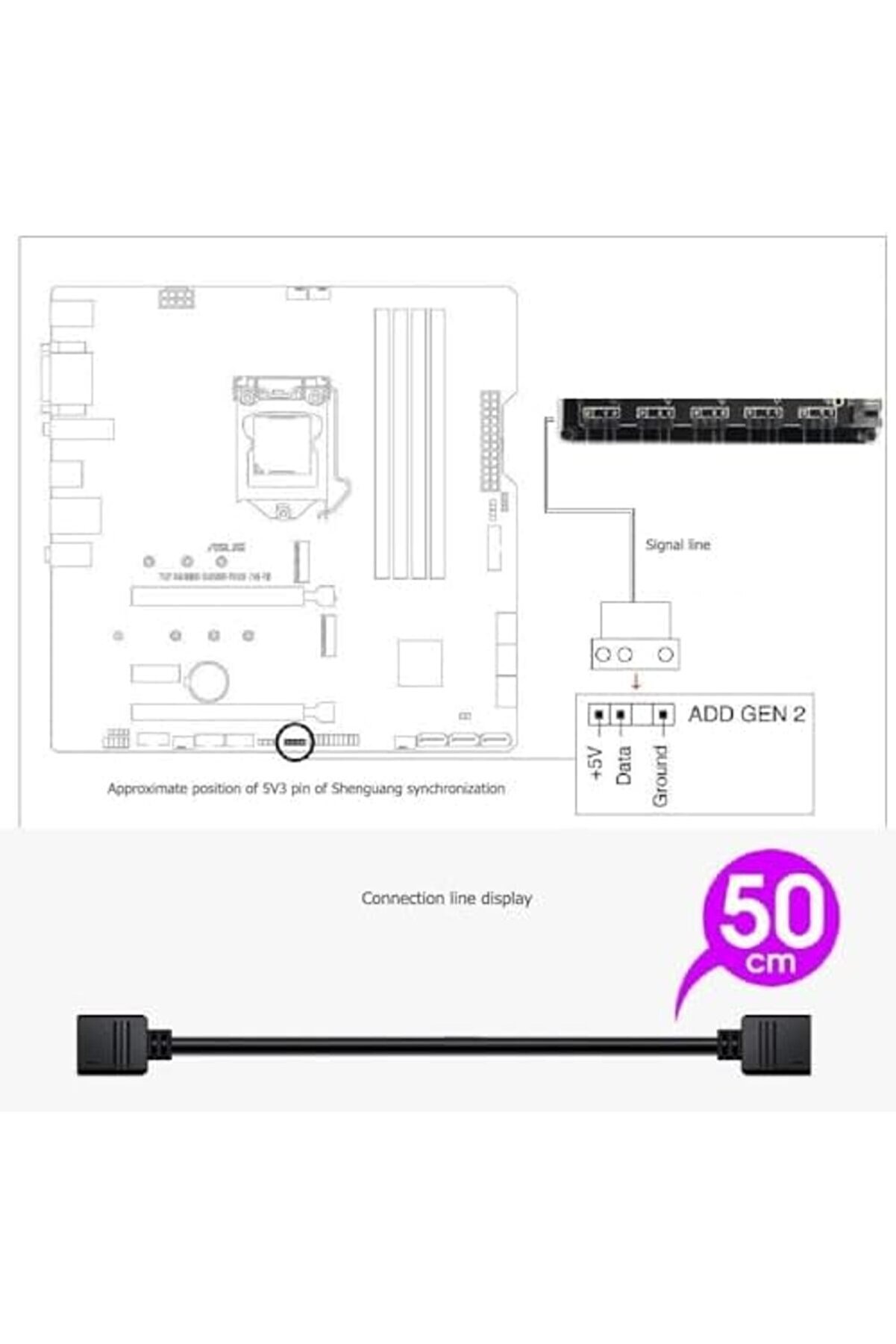 Rgb Led 3 Pi̇n 11 Port 5V Sata Power Güç Fan Çoklayıcır Şeri̇t Hub Kablo Spli̇tter 1175713