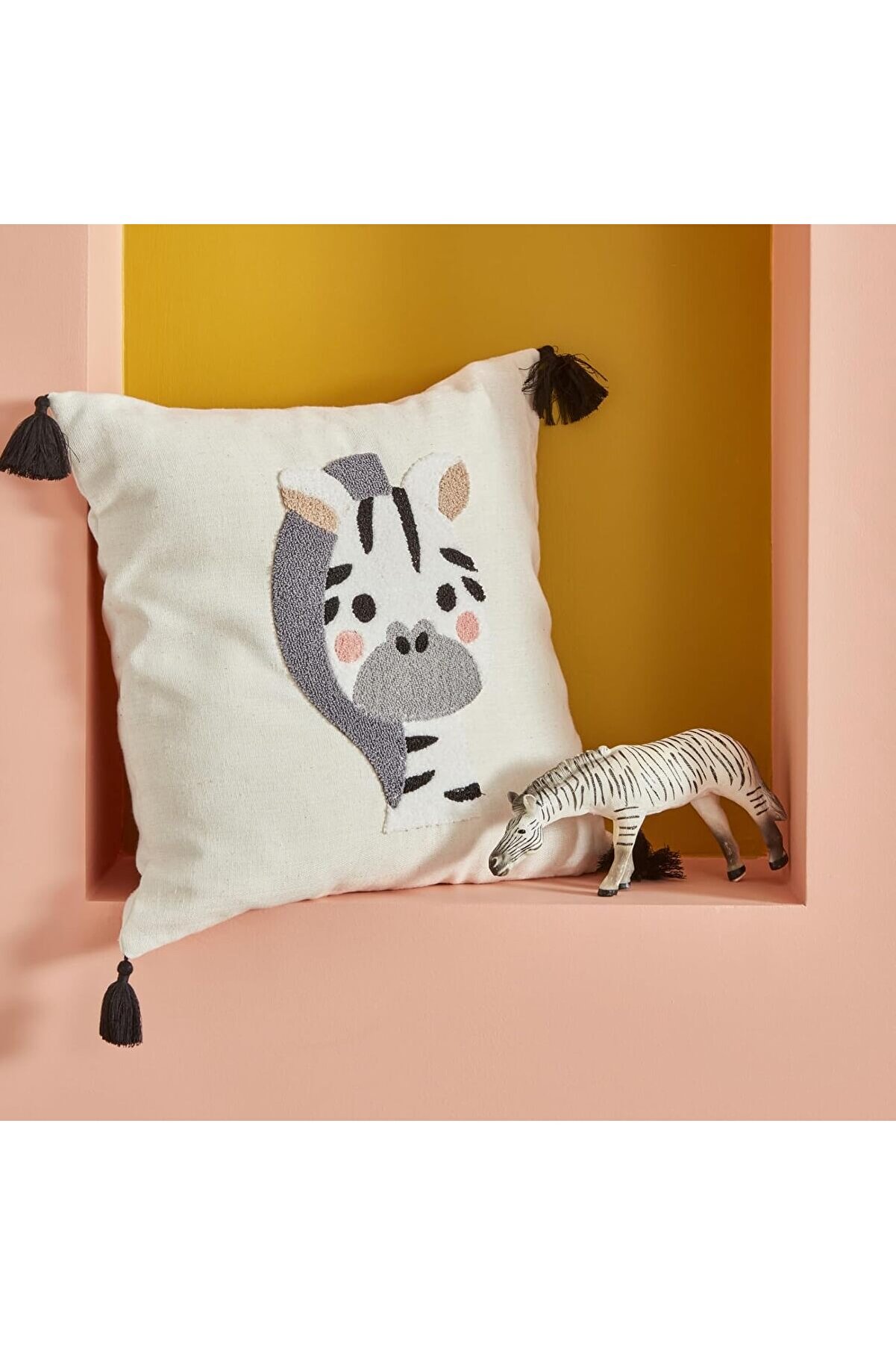 STOREMAX Bebek Zebra Nakışlı Kırlent 34x34 cm 1014773