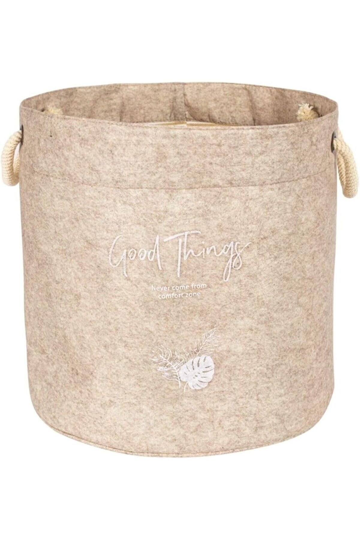 STOREMAX Keçe Kulplu Yuvarlak Düzenleyici Sepet - Çok Amaçlı Saklama Organizer Kutu Mini Kahverengi 103662 1