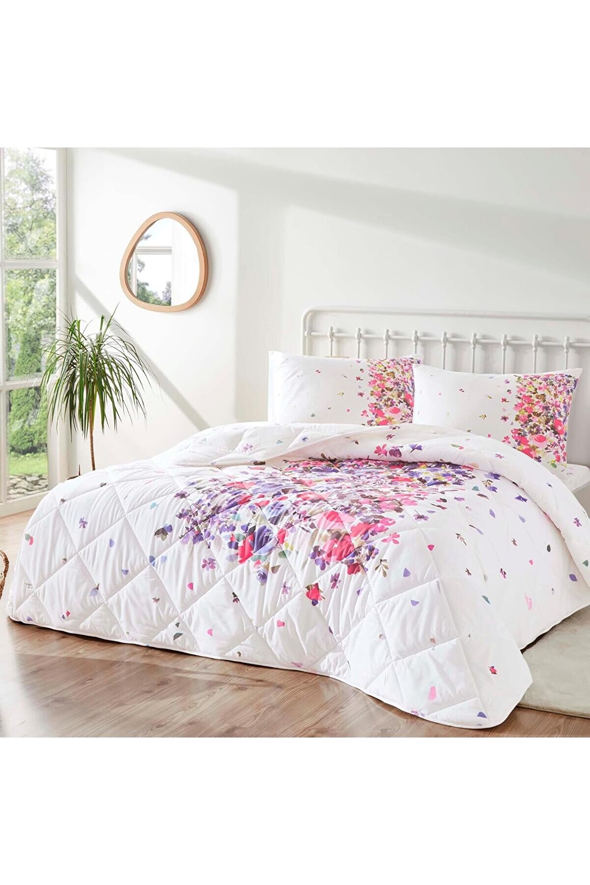 STOREMAX Melosa Desenli%100 Pamuk Yorgan Seti, Kırmızı, Çift Kişilik 1014773
