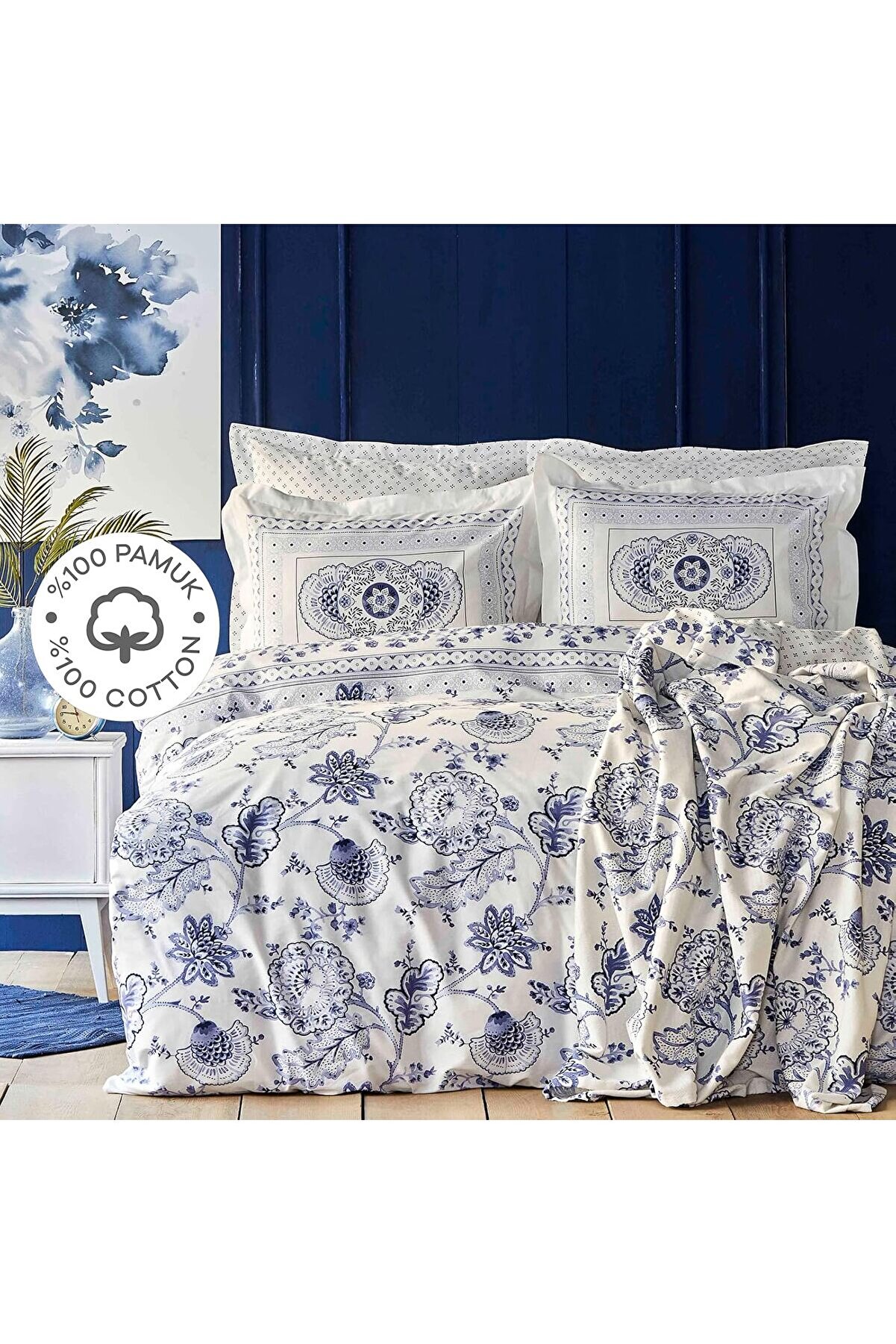 STOREMAX Amar Mavi%100 Pamuk Çift Kişilik Nevresim Takımı 1014773