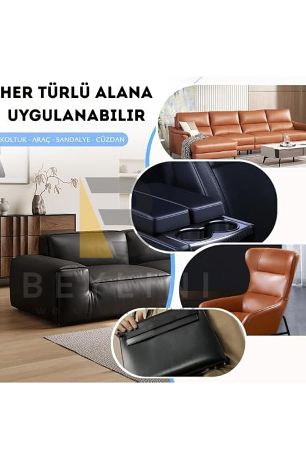 Deri̇ Tami̇r Ki̇ti̇ Kendi̇nden Yapışkanlı Dayanıklı Uzun Ömürlü Su Geçi̇rmez Onarım Ki̇ti̇ (Si̇yah, 50X120)