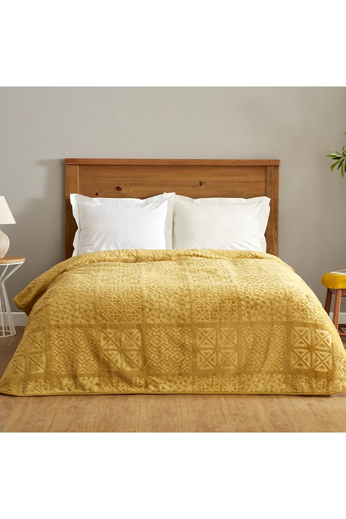 STOREMAX Blair Tek Kişilik Embos Battaniye Hardal 1014773