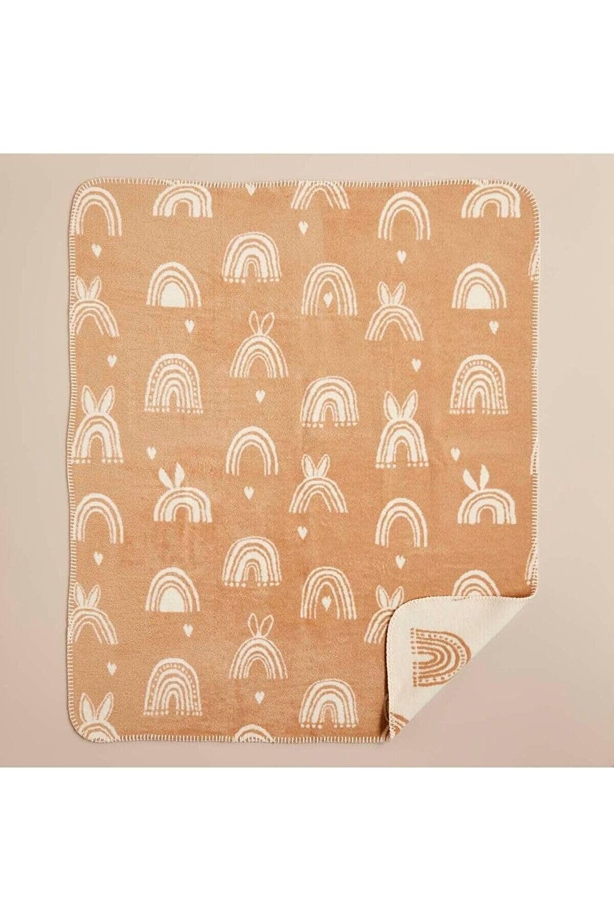 STOREMAX Rabbitbow Pamuklu Bebek Battaniyesi Bej (100X120 Cm) 1014773