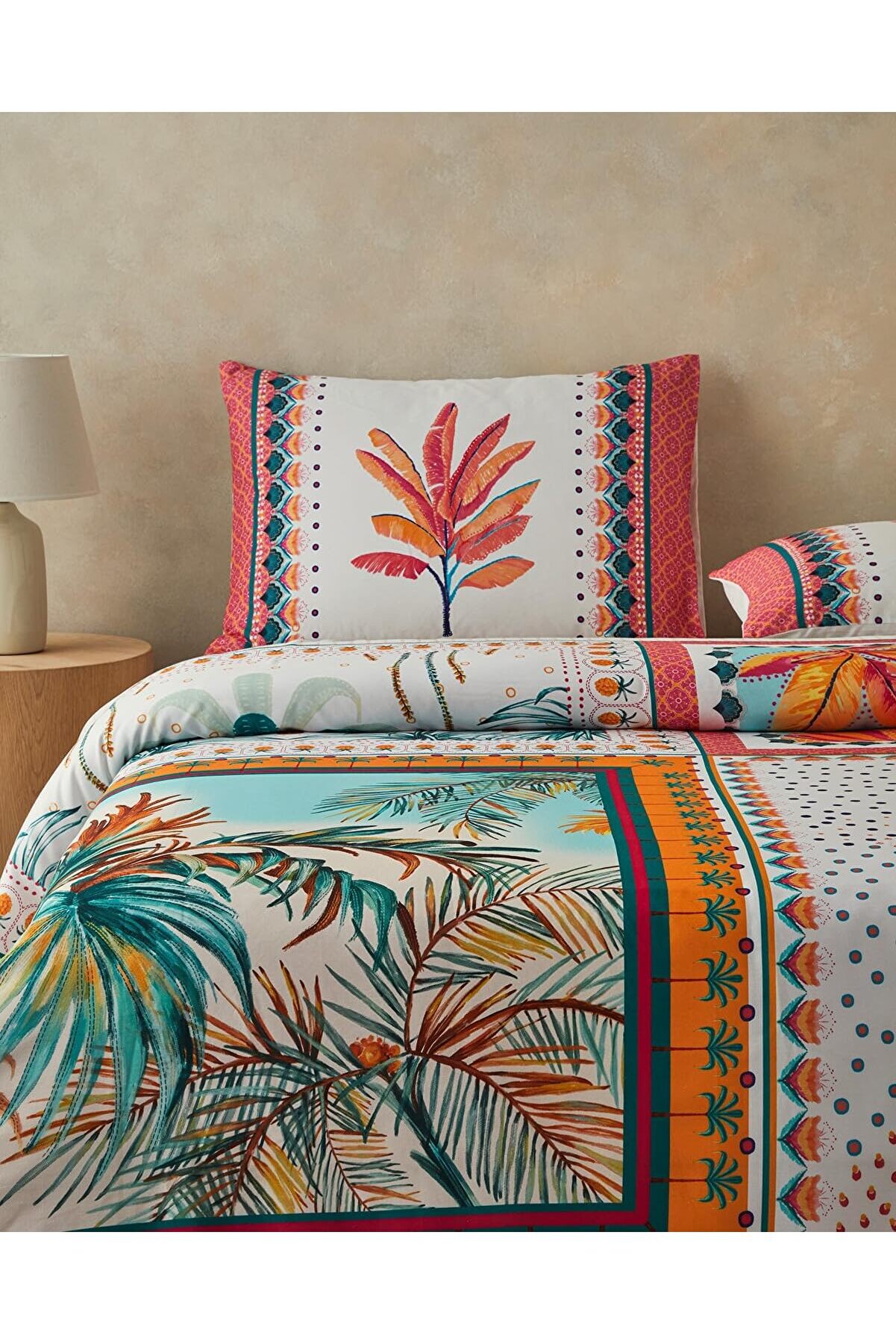 STOREMAX Patchwork Tek Kişilik Nevresim Seti Turuncu – Bej 1014773