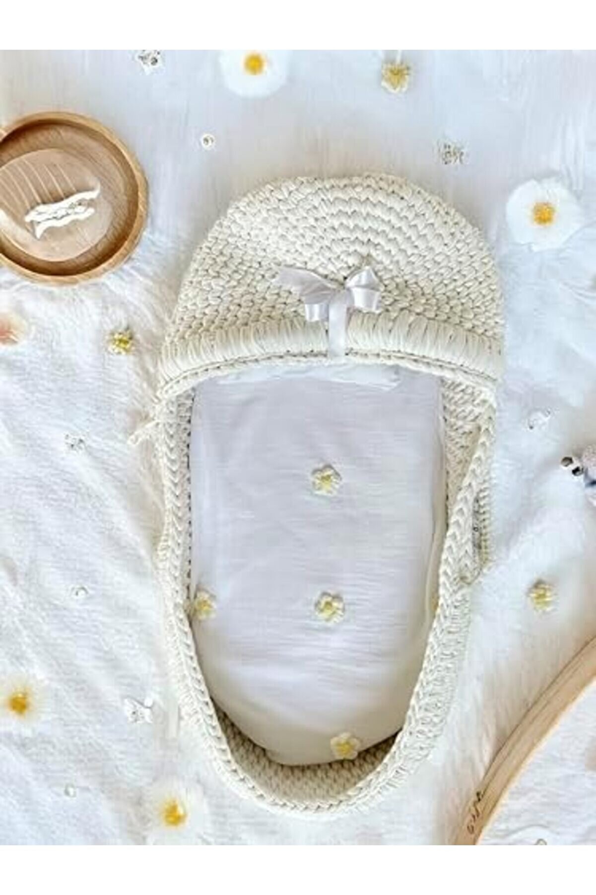 And İşlemeli̇ Dokusu Pamuk Müsli̇n Bebek Battani̇yesi̇ 75X75 Cm (Beyaz) 1014773