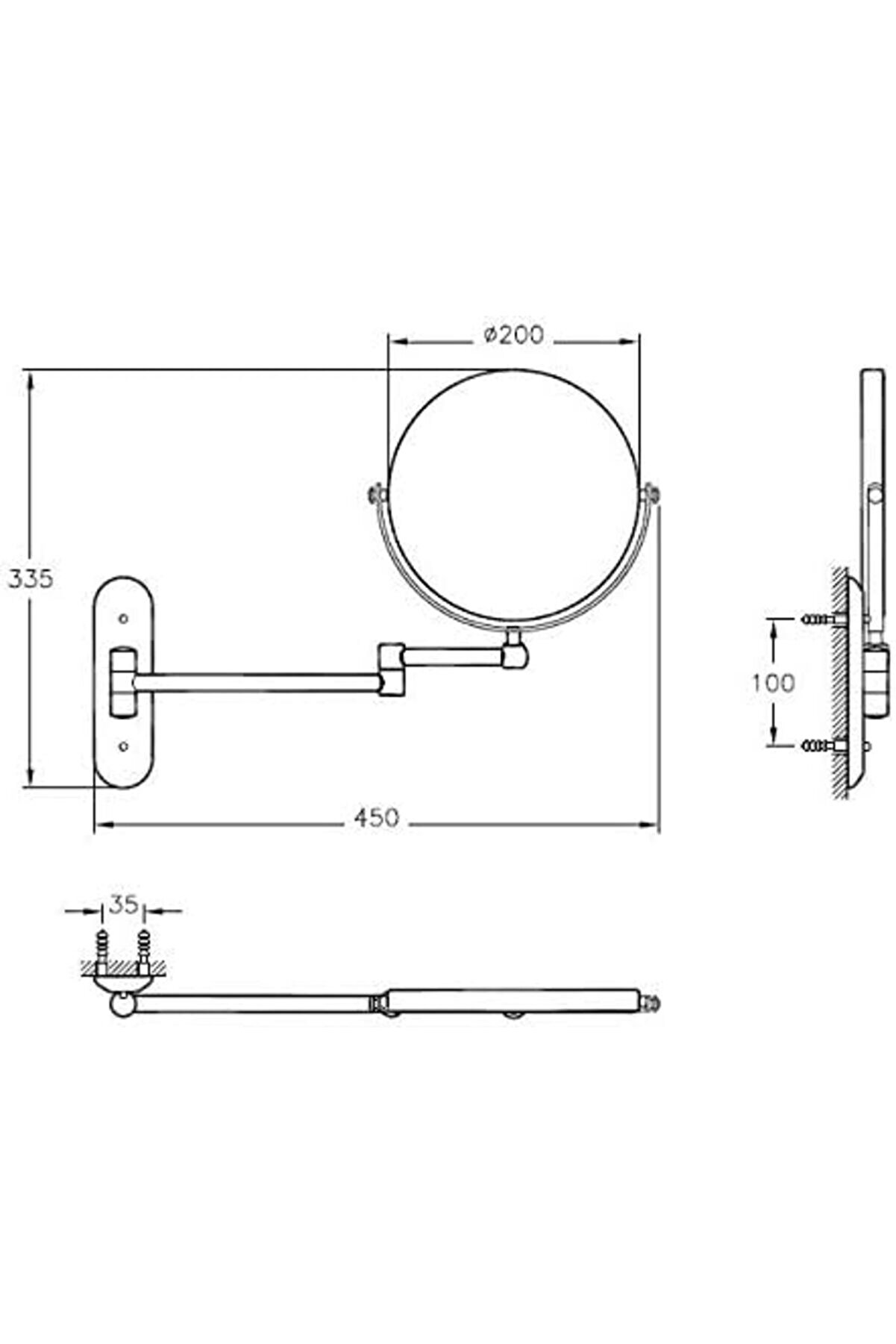 Arki̇tekta A44009 Makyaj Ve Traş Aynası, Krom 1014773