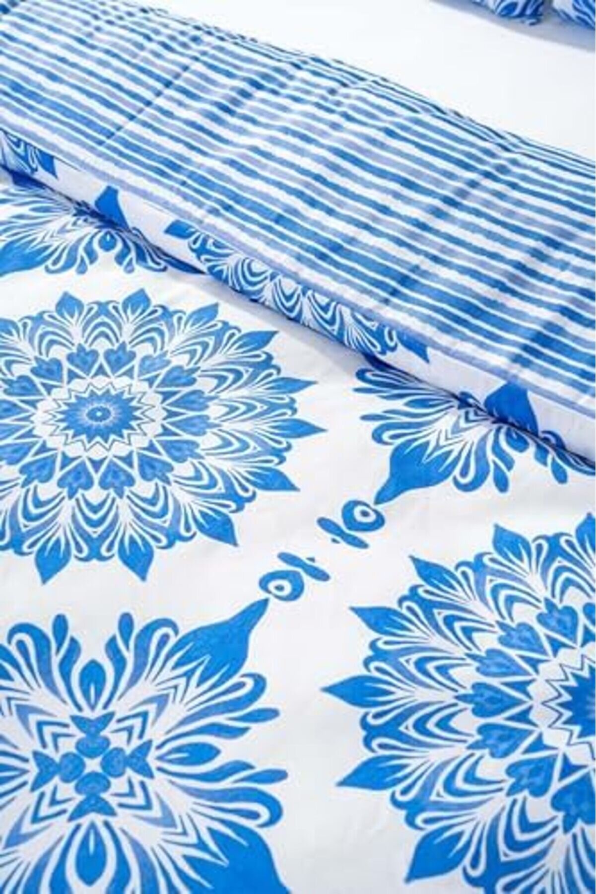 Alaçatı Mavi̇ Çi̇ft Ki̇şi̇li̇k Pamuklu Nevresi̇m Takımı 1014773