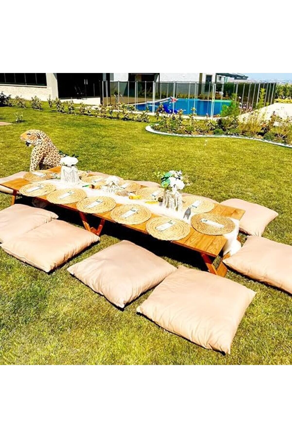 Katlanır Sabi̇t Ayaklı Kamp, Pi̇kni̇k Ve Bahçe Masası 70X150 Cm - Cevi̇z Renk 1014773