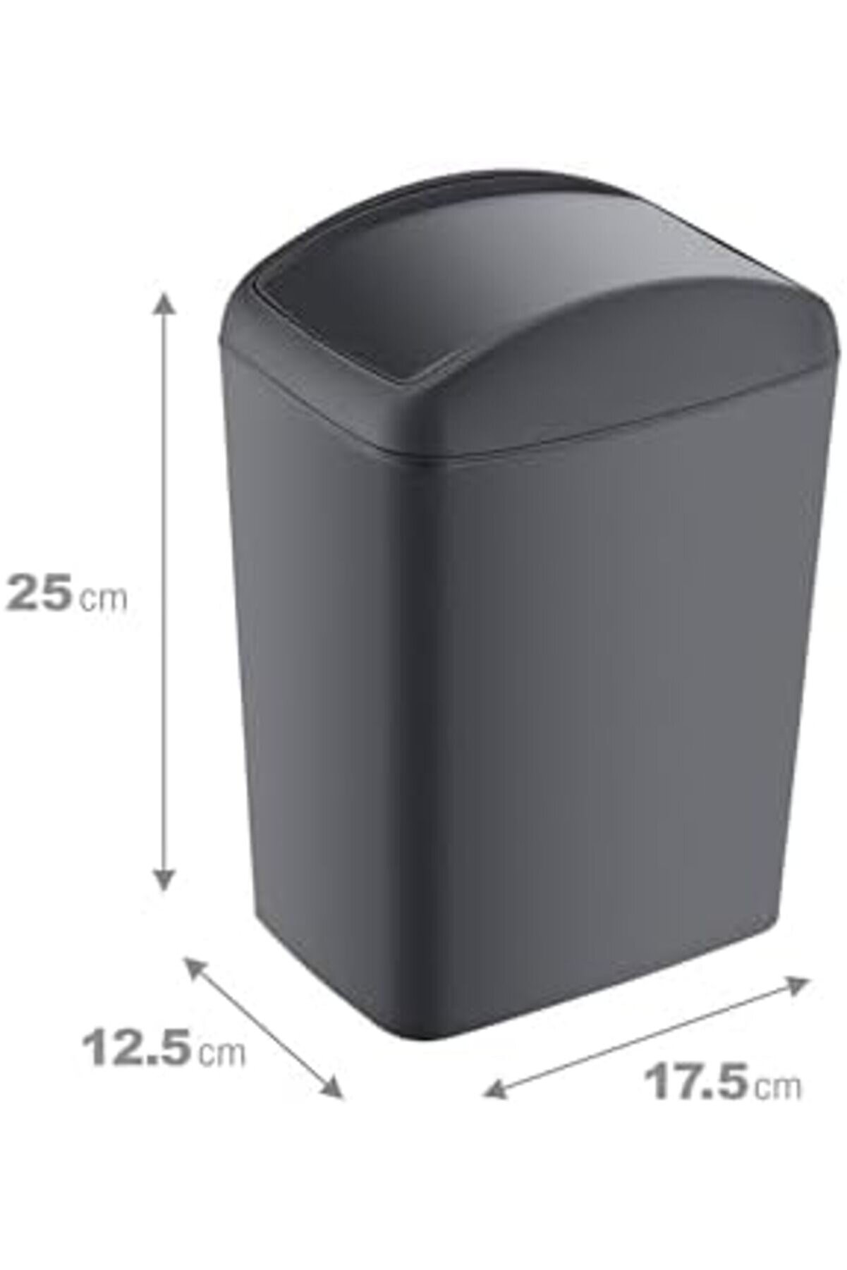 Shpsell Soft Çöp Kutusu Döner Kapak 5 Lt Antrasi̇t 1175735