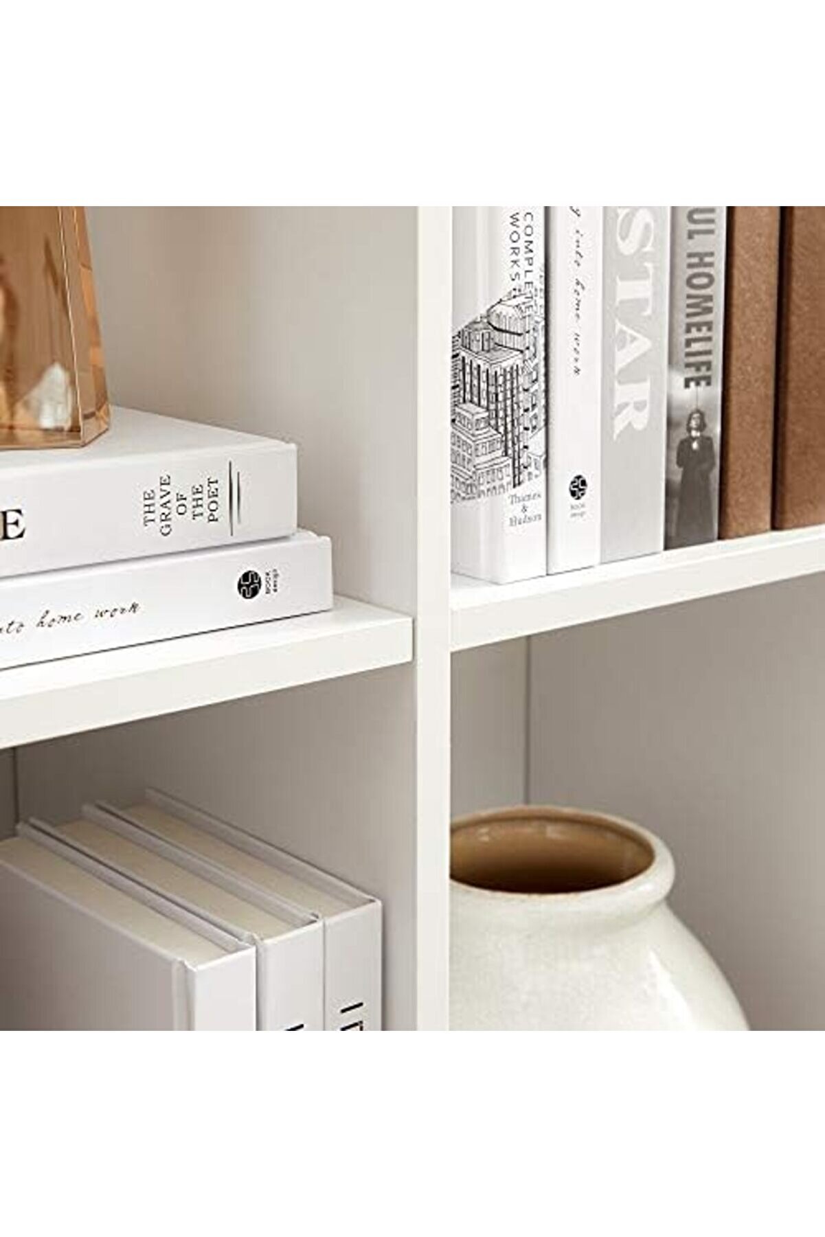 6 Bölmeli̇ Ki̇taplık, Ahşap Raf, Küp Raf, Depolama Rafı, 65,5 X 97,5 X 30 Cm, Beyaz, Lbc203D 1014773