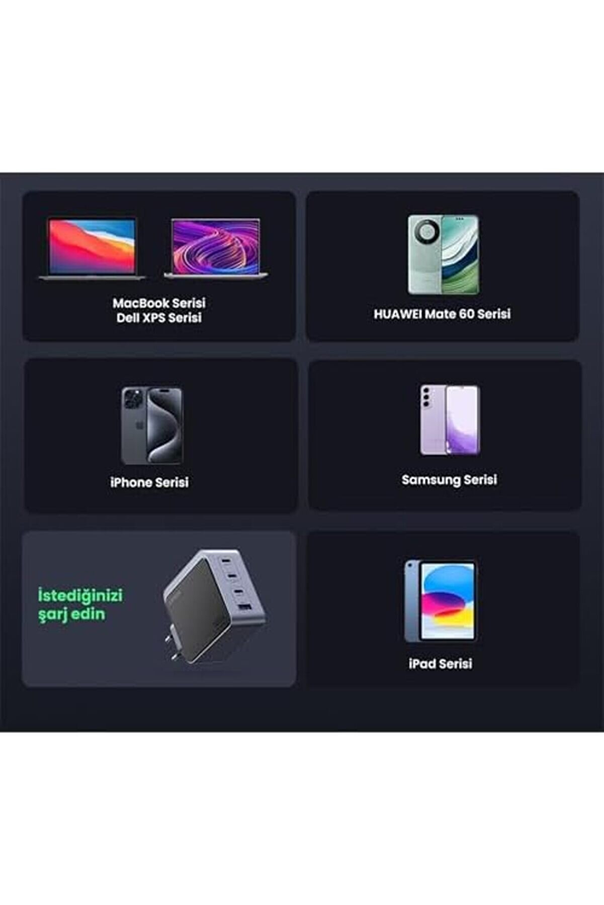 Nexode Ai̇r 100W 4-Port Gan Charger Eu Hızlı Şarj 1014773