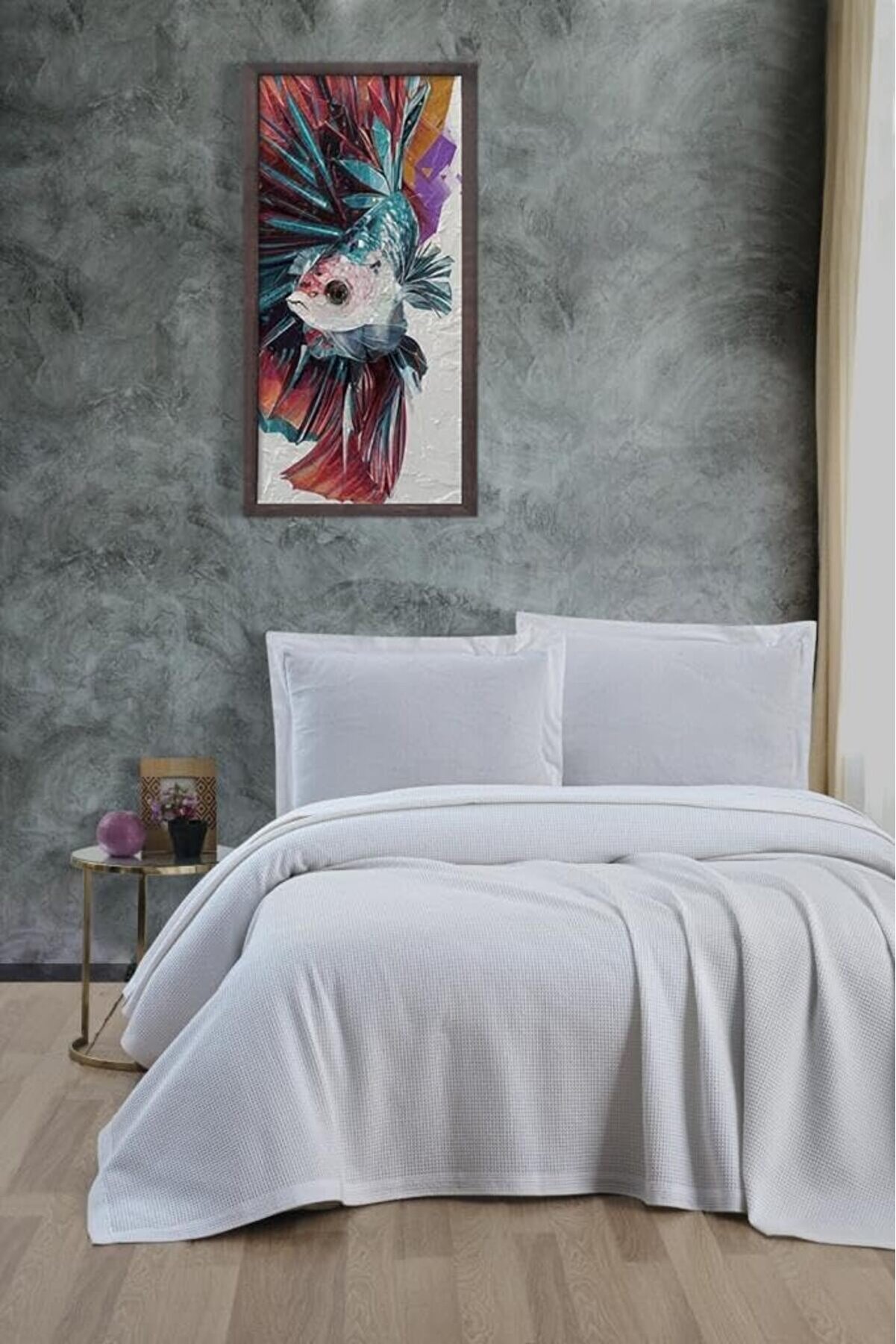 STOREMAX Klimalı Pike,%100 Pamuk Petekli Pike, Dörtmevsim Pike Tek Kişilik 170x240 Beyaz 1014773