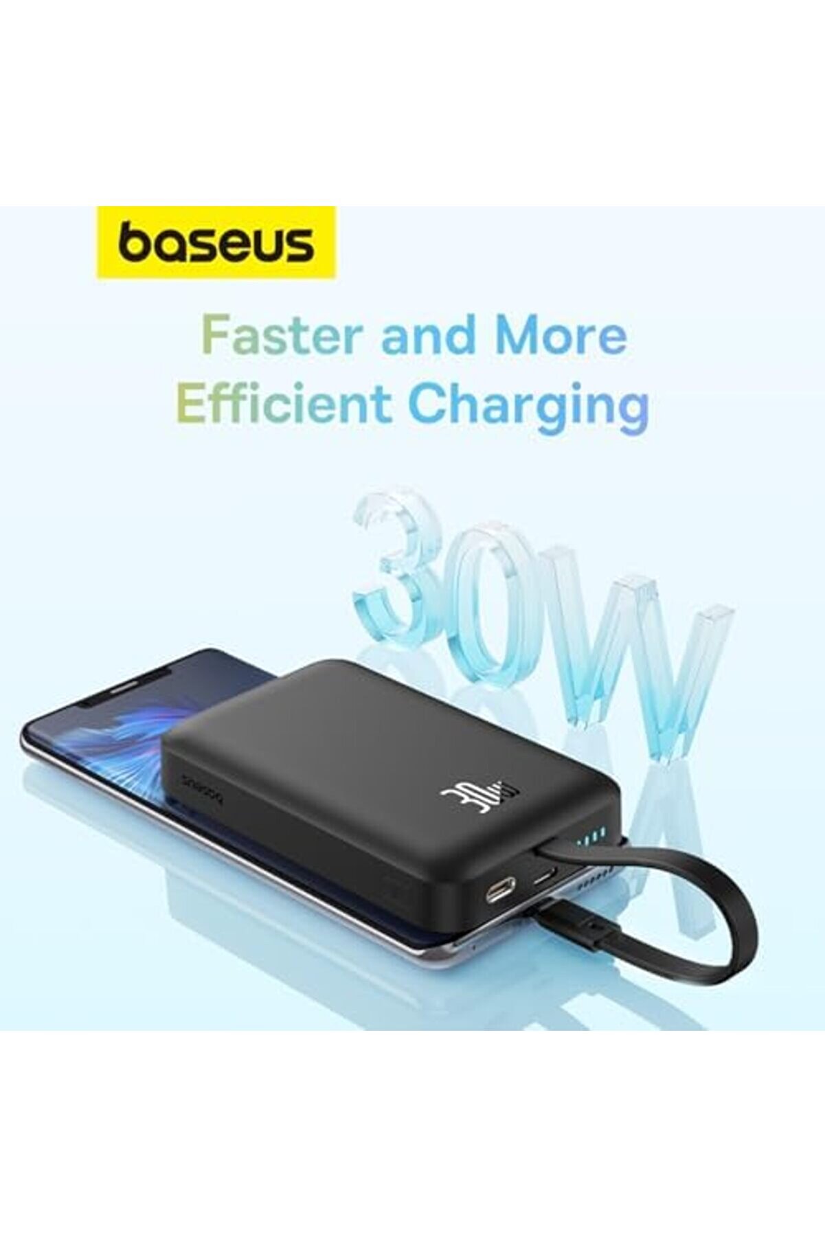 Mi̇ni̇ Type-C Kablolu Powerbank 10.000 Mah 30W-Si̇yah 1014773