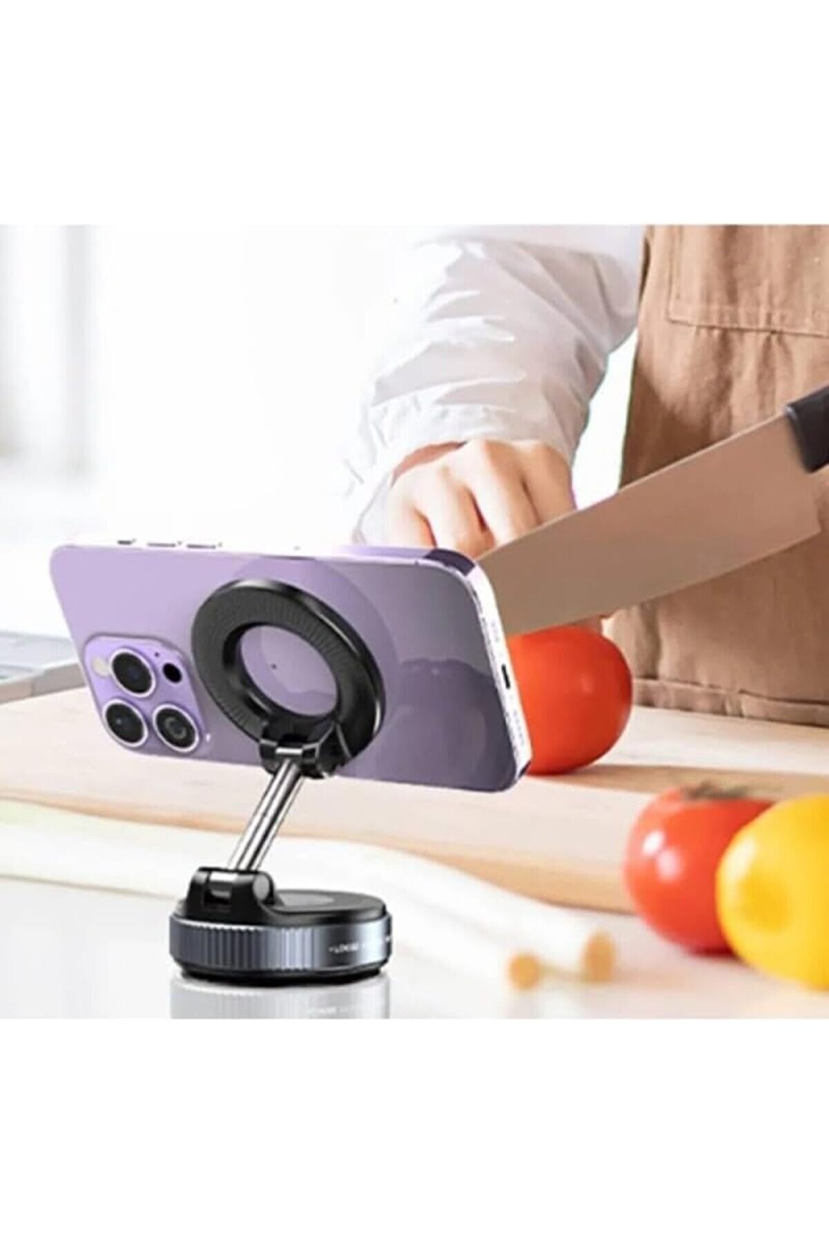 Vakumlu Katlanır Araç Telefon Tutucu, 360 Derece Dönebi̇len, Güçlü, Akıllı Telefon Tutucu, Ayna, Cam,