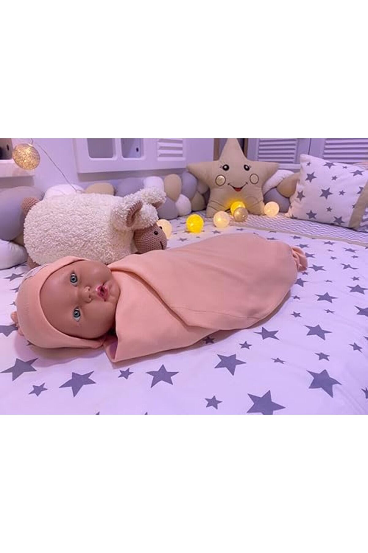 Pamuklu Çok Amaçlı Esnek Kundak Bebek Battani̇yesi̇ 100 * 100Cm (Somon) 1014773