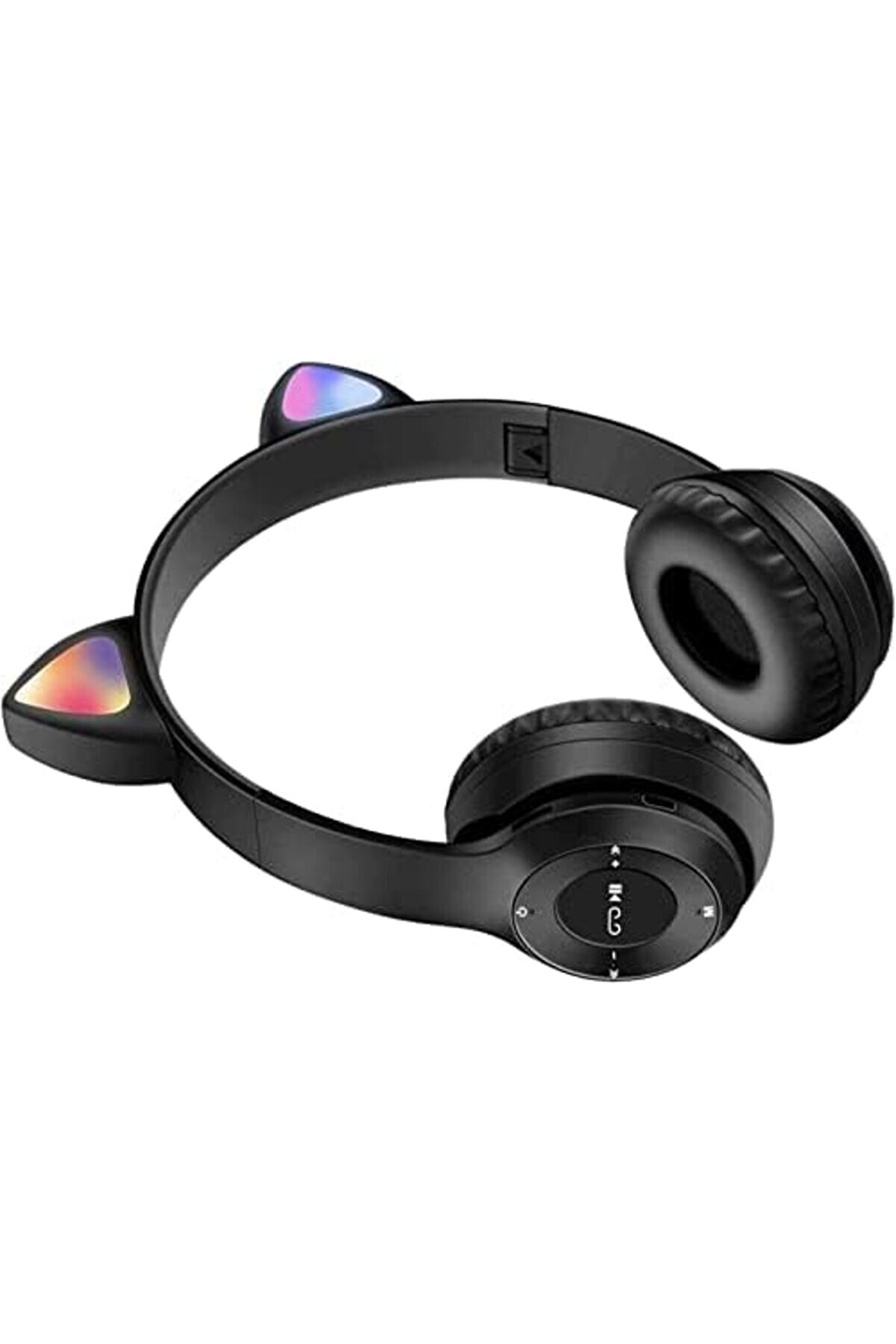 Mi̇krofonlu Işıklı Renk Deği̇şti̇ren Cat Kedi̇ Kulaklık Si̇yah Gamer Kulaklığı P47M Kulaklık &Ccedil;ocuk Yeti̇şk