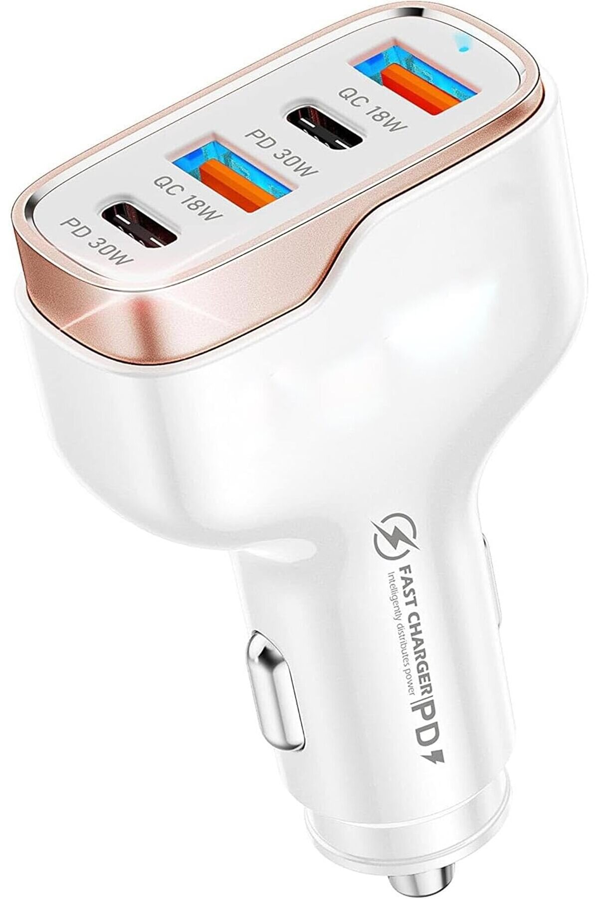 STOREMAX MT36 4 Portlu Type-C USB Araç Hızlı Şarj Çakmaklık Toplamda 96W Şarj Gücü QC 3.0 18W PD 30W Turbo Şa