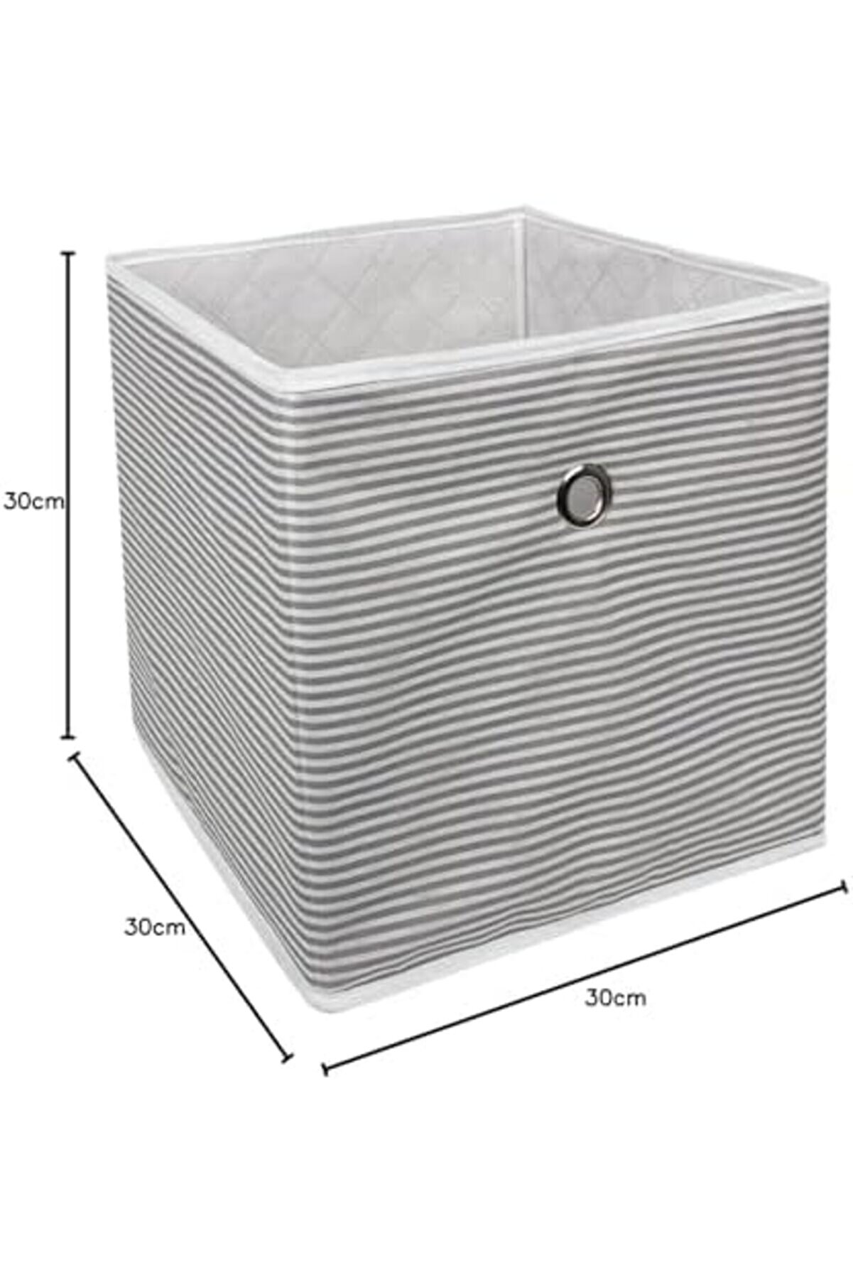 Kapısı Çok Amaçlı Raf Düzenleyi̇ci̇ Organi̇zer Kutu Sepet (Gri̇ Çi̇zgi̇li̇) 1175713