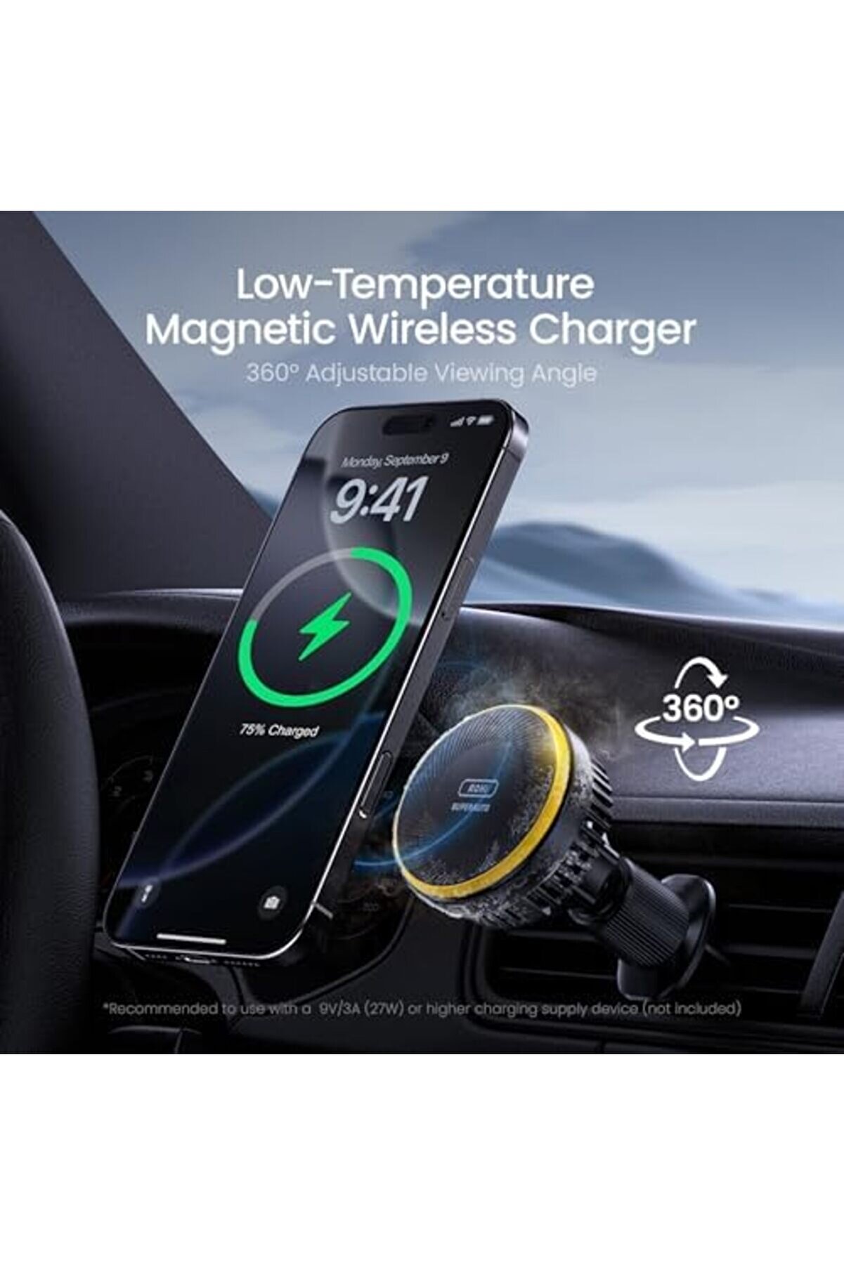 Kendi̇nden Soğutmalı Araç Montaj Şarj Ci̇hazı, 15 W Kablosuz Manyeti̇k Telefon Tutucu Süper Otomati̇k Hı