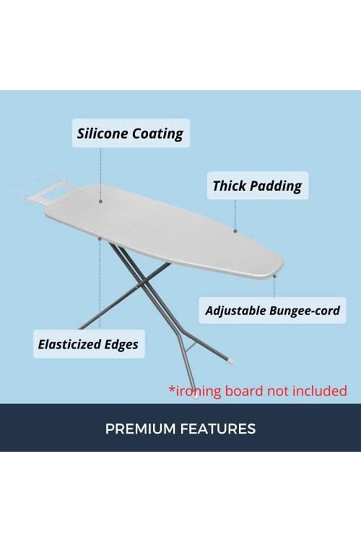 4 Katmanlı &Uuml;t&uuml; Masası Kılıfı,&Uuml;t&uuml; Masası &Ouml;rt&uuml;s&uuml;,&Uuml;t&uuml; Masası Bezi̇,Si̇li̇kon Kaplı Isı Dayanıklı 55X135 Cm