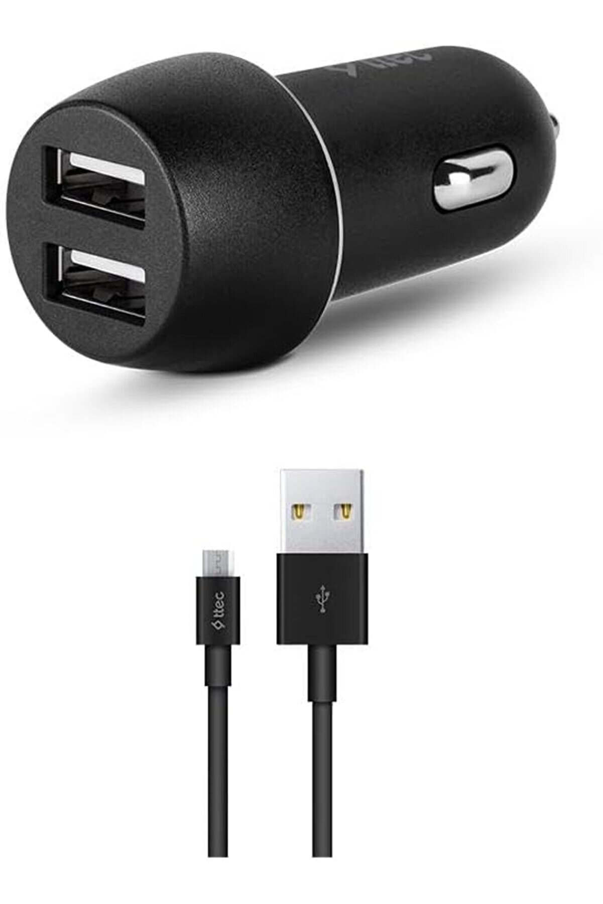 STOREMAX SmartCharger Duo 3.1A Araç Şarj Aleti Çift USB + Micro USB Kablo Siyah 1014773
