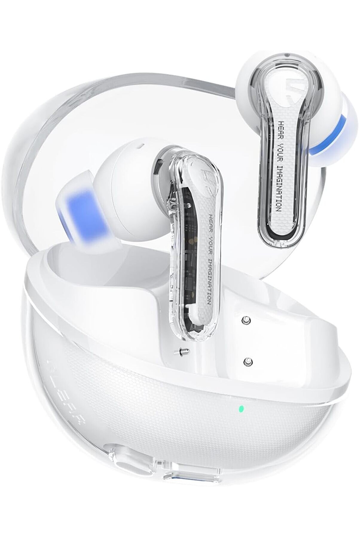 STOREMAX Clear Beyaz Kulaklık, Kablosuz Kulak içi Kulaklık, 5.3, 40 Saat Oynatma Süresi, 12 mm Sürücü ve ENC&