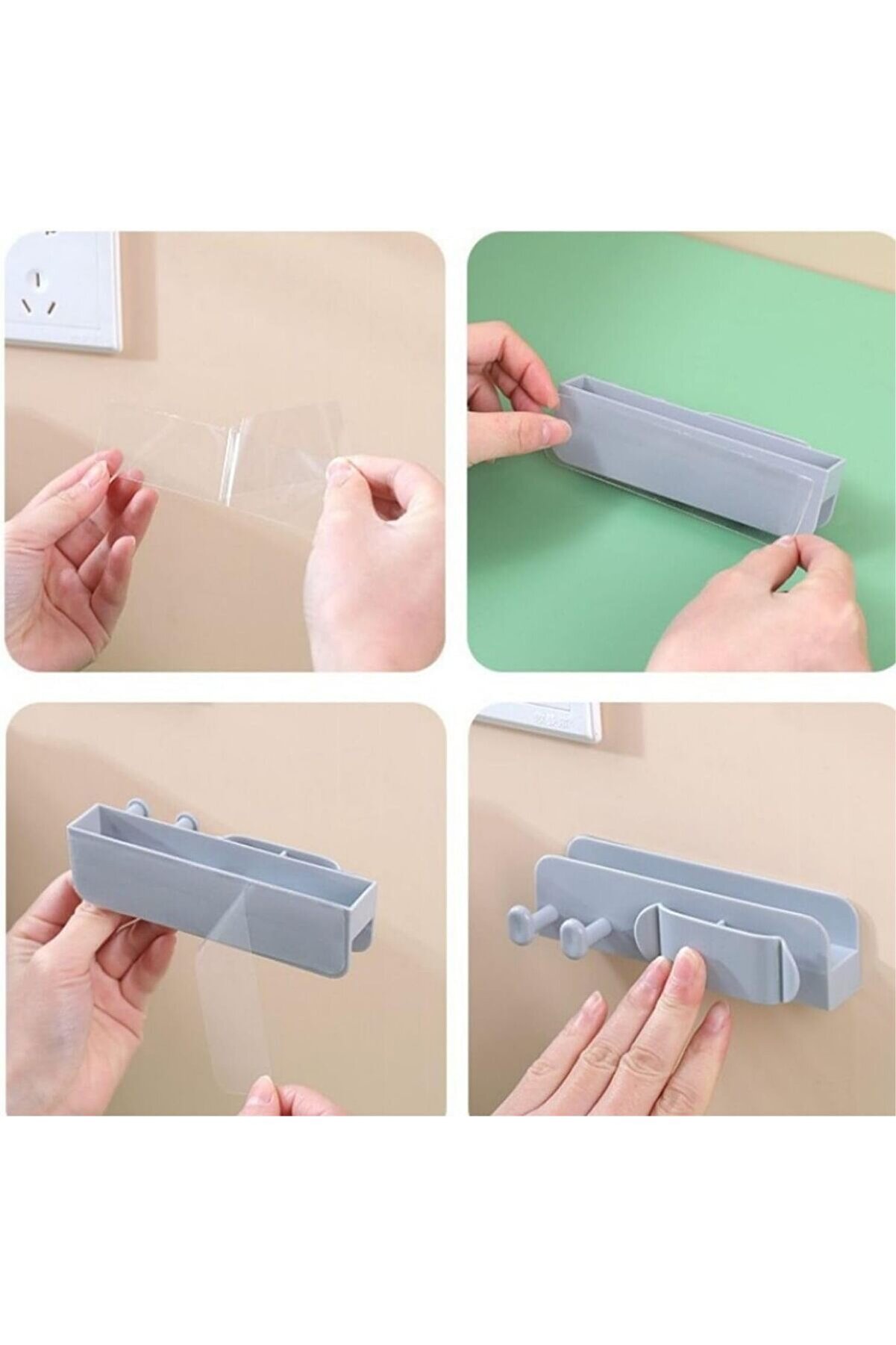 STOREMAX svngsphereshop Kendinden Yapışkanlı Duvar Tipi Telefon Şarj Standı Kablo Düzenleyici Çok Amaçlı Mini