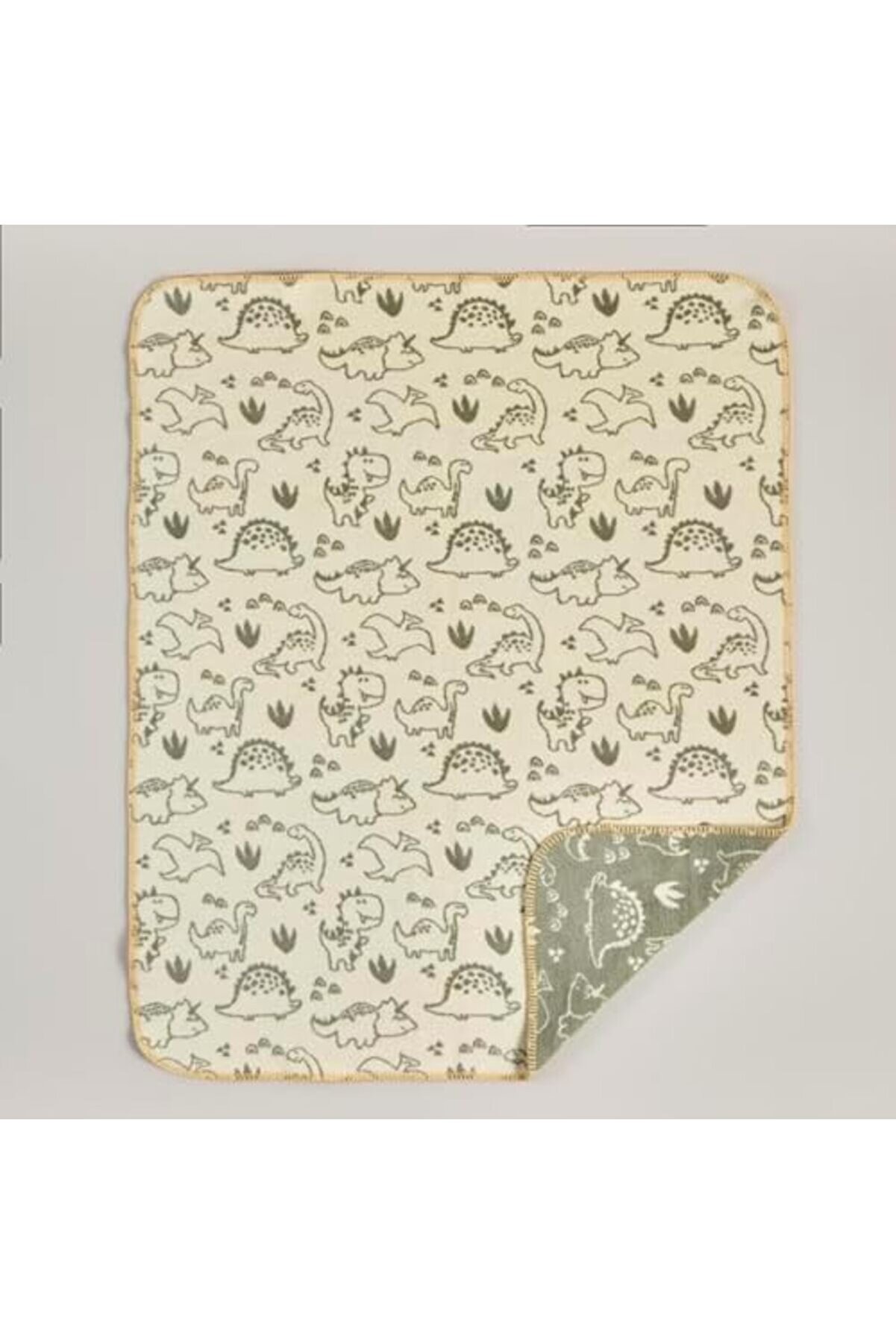 Di̇no Hayvan Baskılı%60 Pamuk%33 Akri̇li̇k%7 Bebek Battani̇ye, Haki̇, Bebek (100X120 Cm) 1088605