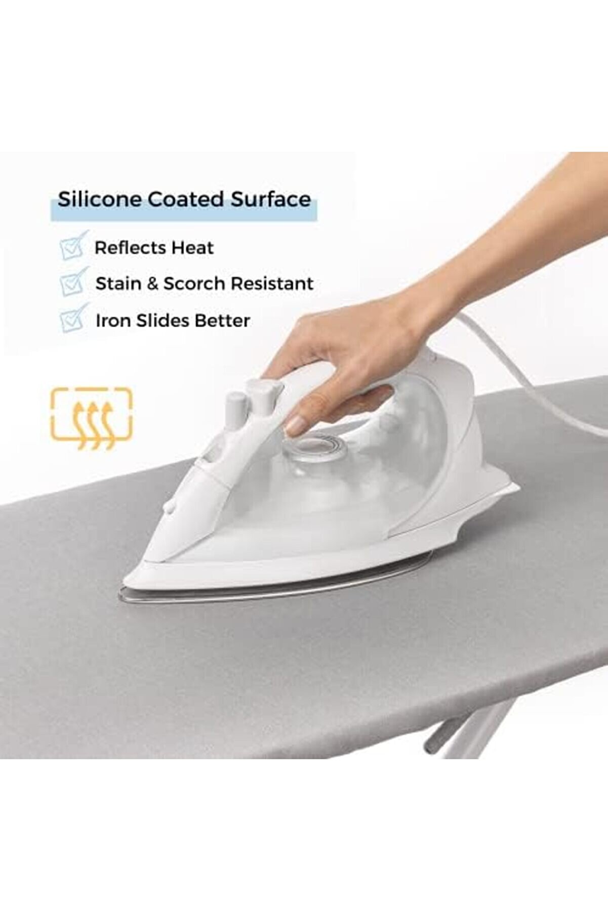 4 Katmanlı &Uuml;t&uuml; Masası Kılıfı,&Uuml;t&uuml; Masası &Ouml;rt&uuml;s&uuml;,&Uuml;t&uuml; Masası Bezi̇,Si̇li̇kon Kaplı Isı Dayanıklı 55X135 Cm