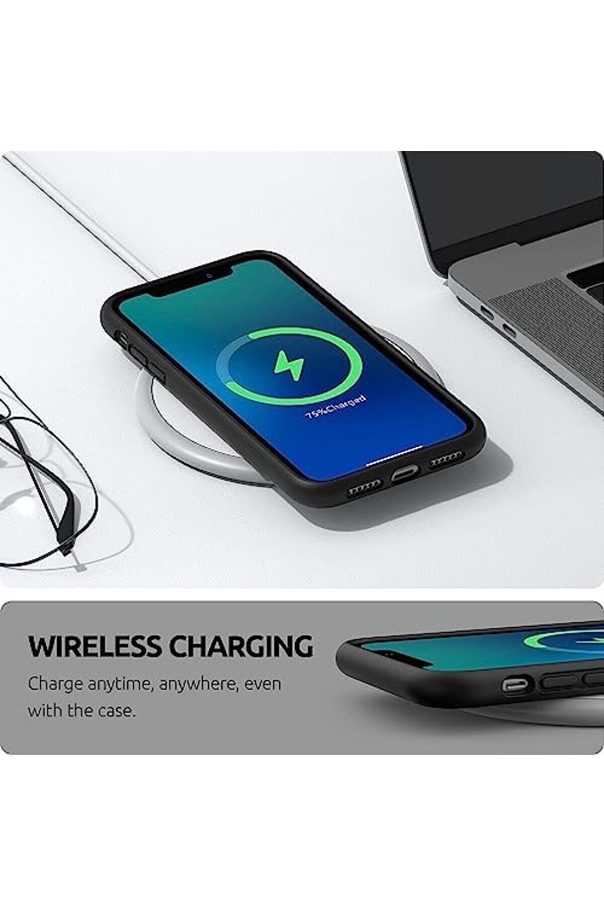 11 Kılıf 6.1 İle Uyumlu, Sıvı Si̇li̇kon 3 Katmanlı Tam Kaplamalı Yumuşak Jel Kau&ccedil;uk Kılıf Kapak, (Si̇ya