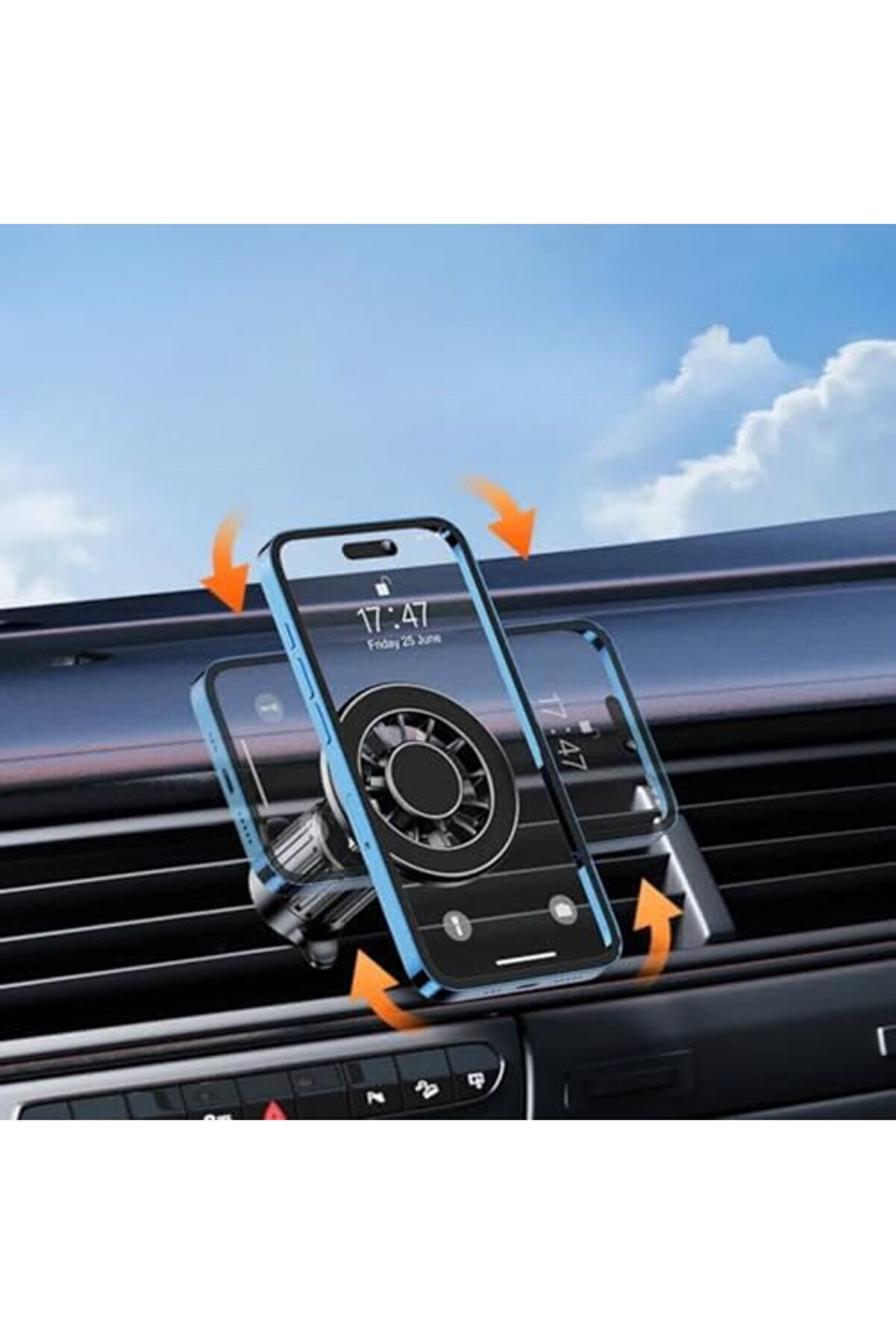 Araç İçi̇ Telefon Tutucu, Manyeti̇k Araba İçi̇n Telefon Tutucu,1X Manyeti̇k Plaka, Güçlü Tutuş Ve Dayanı