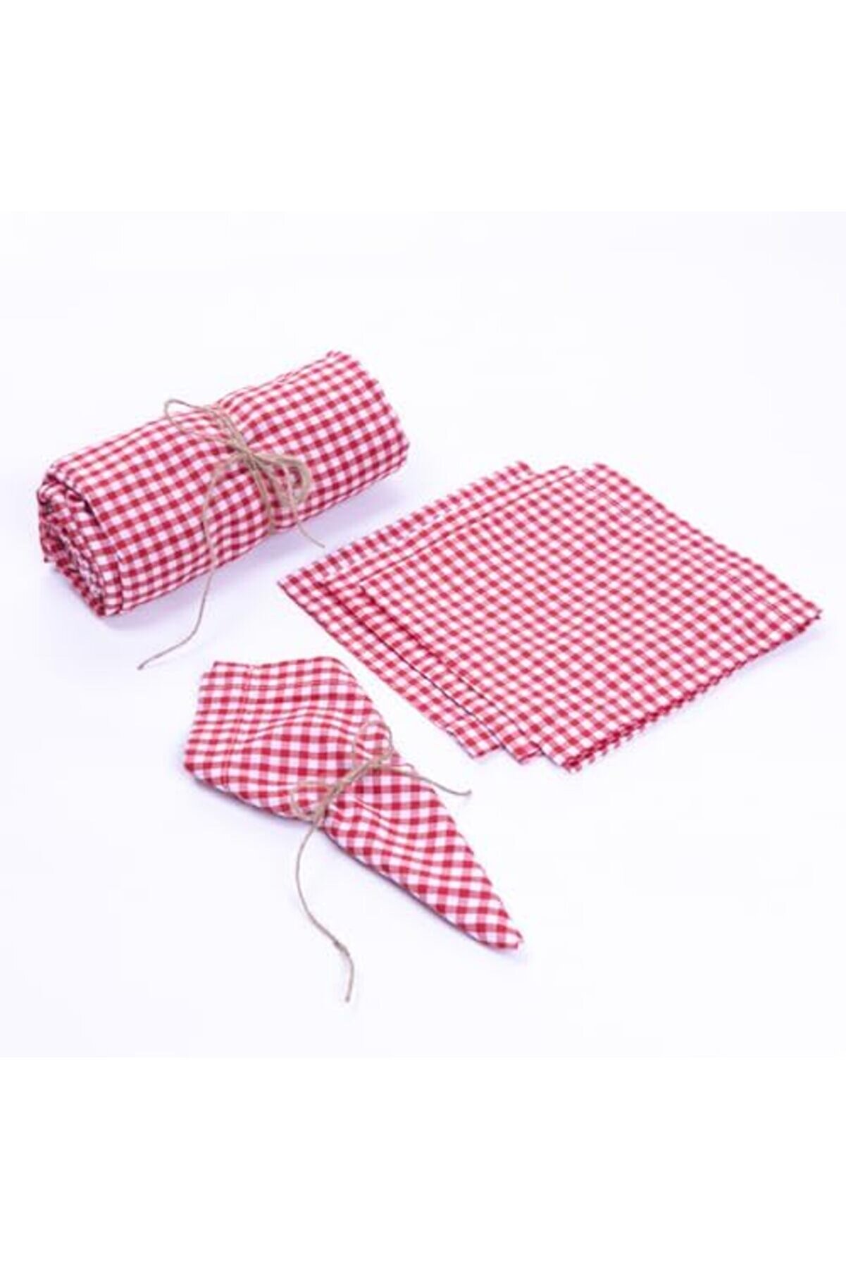 Masa Örtüsü, Peçete Pi̇kni̇k Seti̇ 5 Parça, Kırmızı 1014773