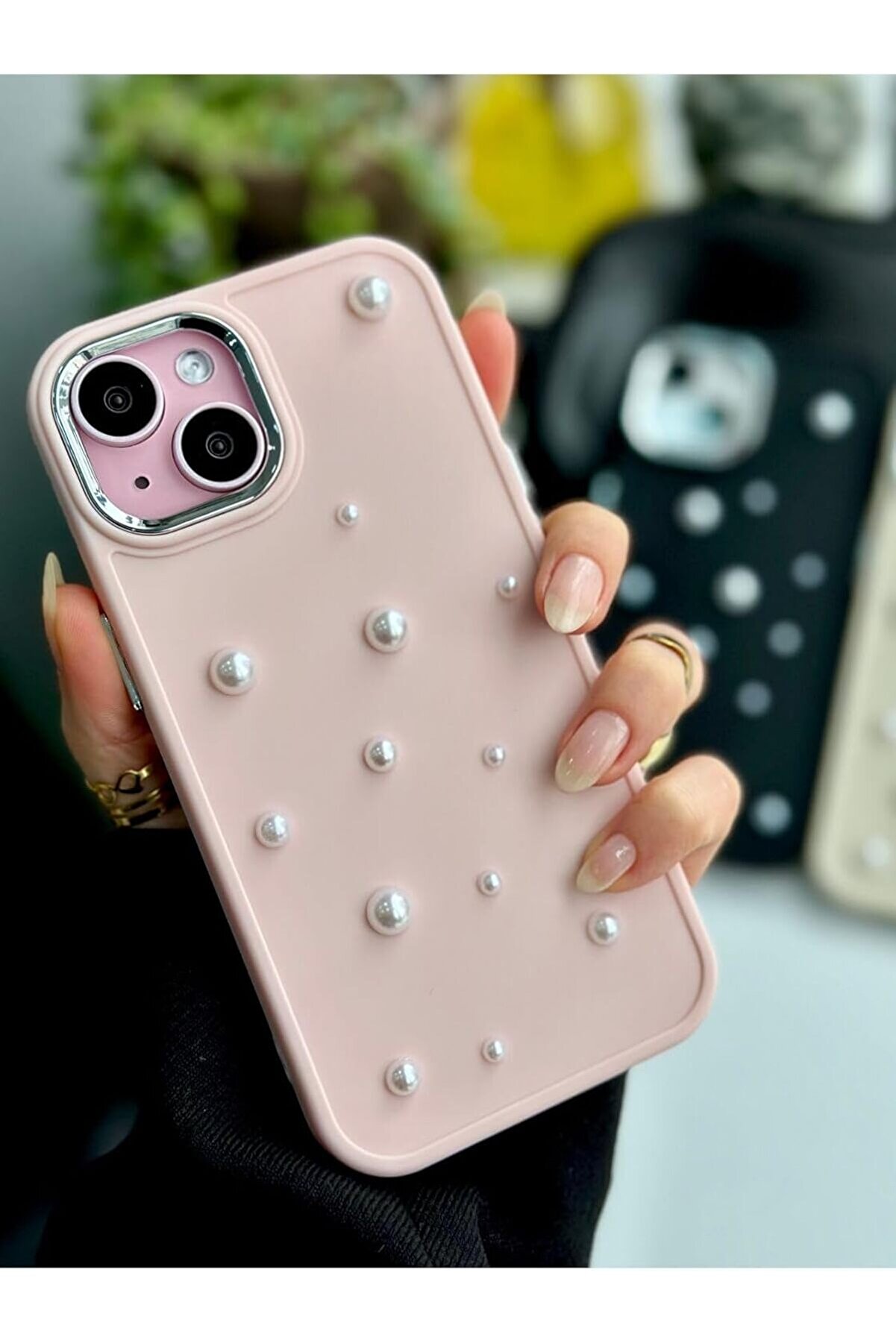 STOREMAX Aksesuar Iphone 13-14 ve 15 Uyumlu 3d Pearl Oyuncak Tasarımlı Esnek Silikon Kılıf - Pembepearl 1175
