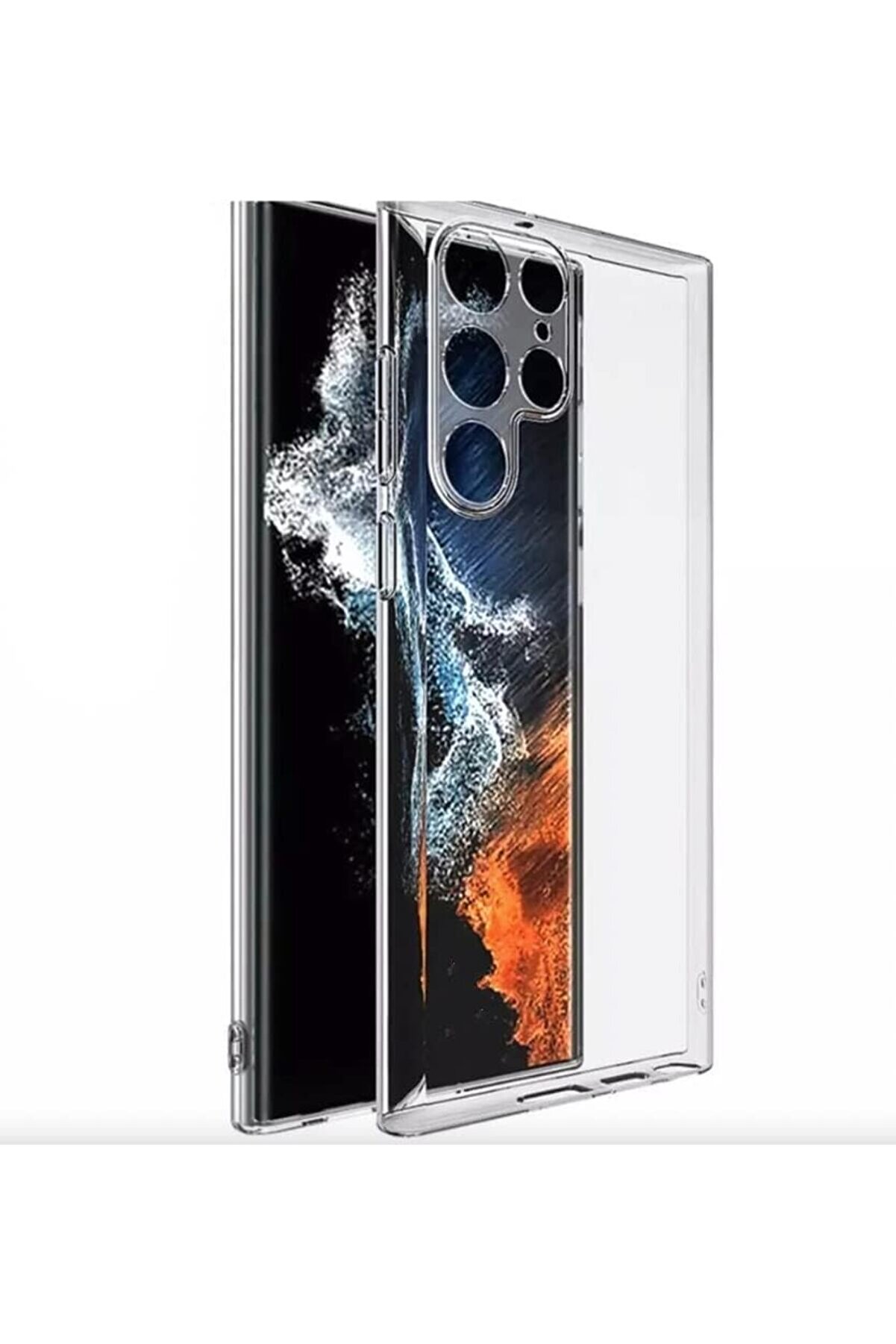 S22 Ultra Kılıf, Şeffaf Si̇li̇kon Kamera Korumalı S22 Ultra Kılıfı 1014773