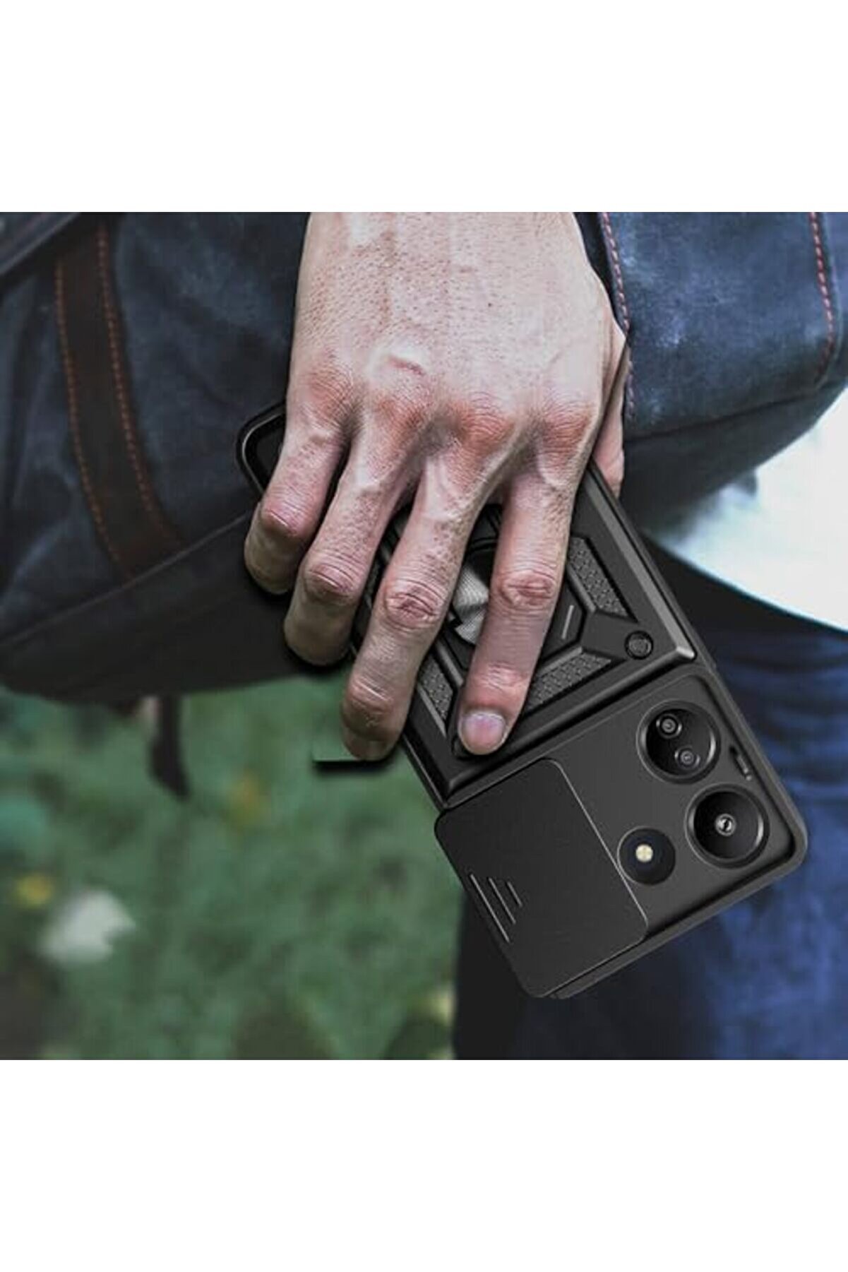 13C Uyumlu Kamera Korumalı S&uuml;rg&uuml;l&uuml; Y&uuml;z&uuml;kl&uuml; Tank Kılıf (Si̇yah) 1014773