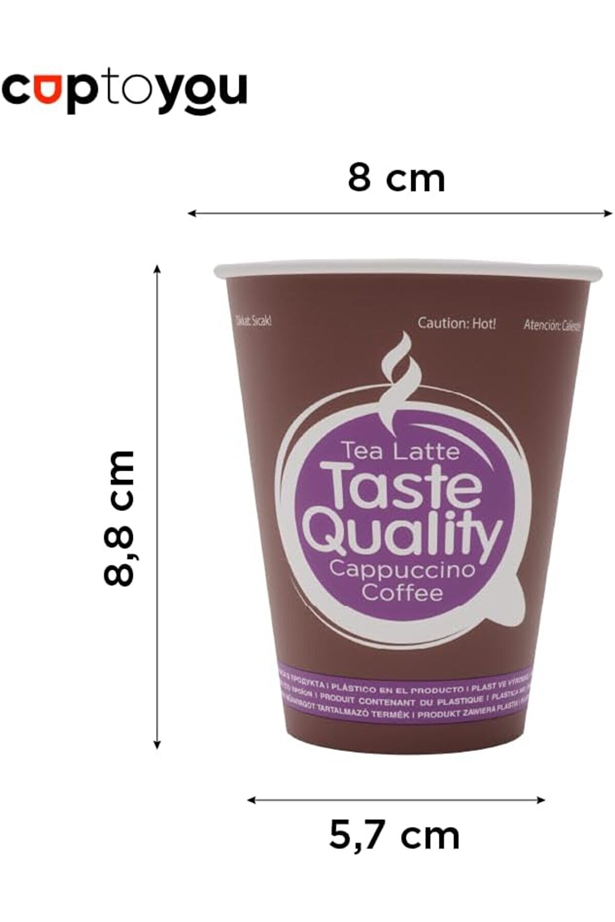 Svngsphereshop 50 Adet Tek Kullanımlık Karton Bardak, 12 Oz Sıcak Kahve Bardağı, Sıcak/Soğuk İçecek