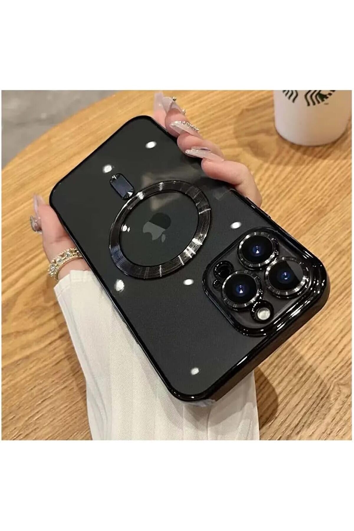 STOREMAX AKSESUAR 14 Pro için ile Uyumlu Arka Kısmı Parlak Şeffaf Yapıya Sahip Kenarları Silikon Yapılı Güçle