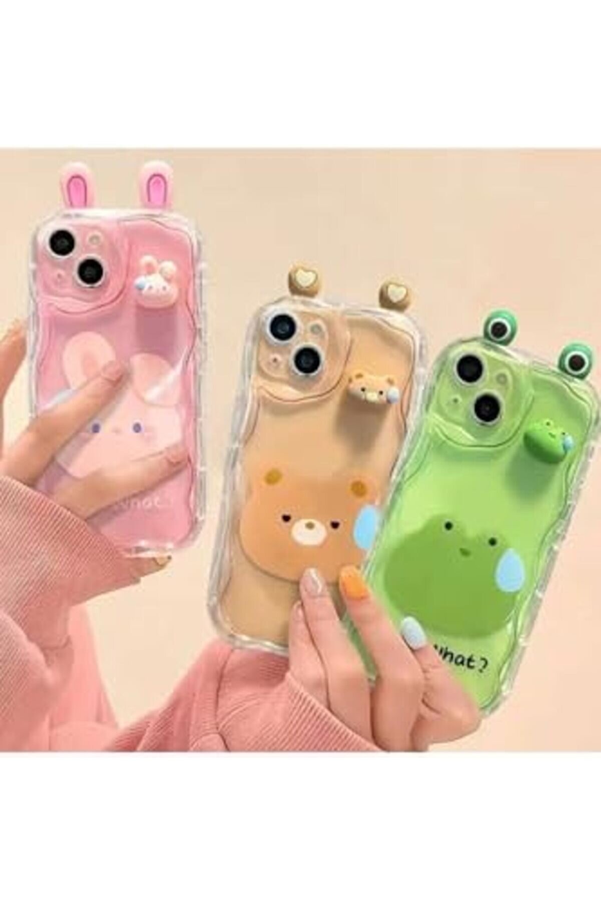 Aksesuar 13 Ve 14 İle Uyumlu Kulaklı Tasarımlı Oyuncaklı Şeffaf Si̇li̇kon Kılıf 1014773