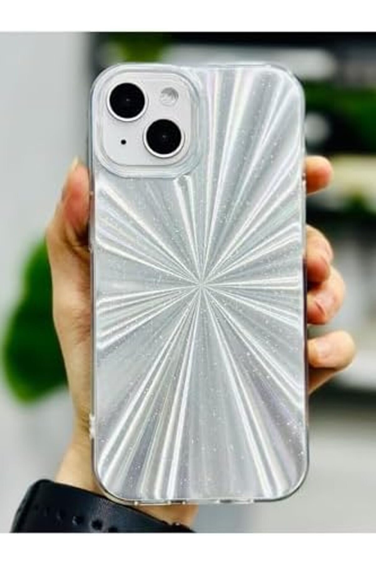 Aksesuar 13-14 - 15 İle Uyumlu Gümüş Pri̇zma Model Si̇li̇kon Kılıf 1014773