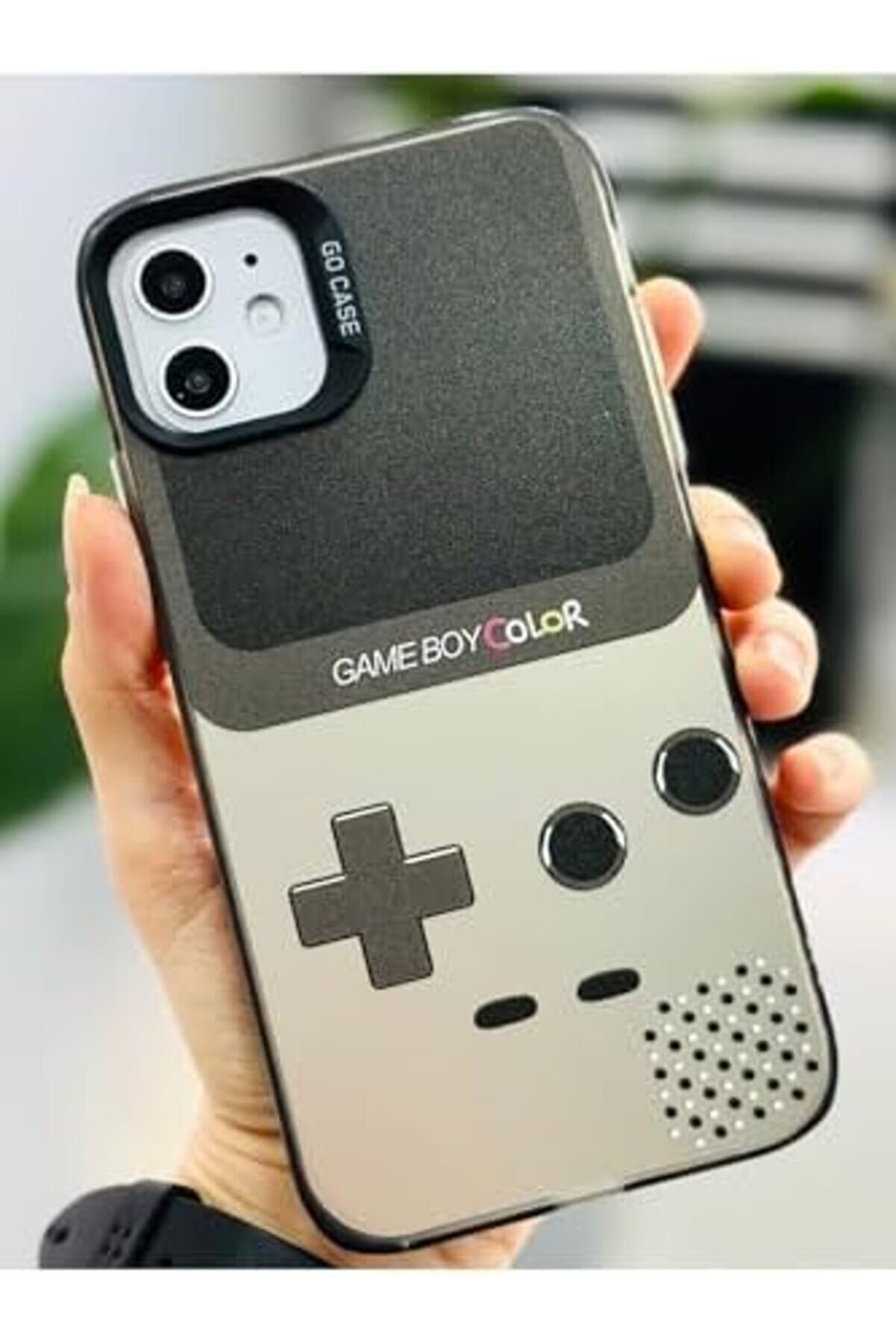 Aksesuar 11 İle Uyumlu Köşeli̇ Parmak İzi̇ Bırakmaz Gameboy Baskılı Metali̇k Electro Si̇li̇kon Kılıf 101