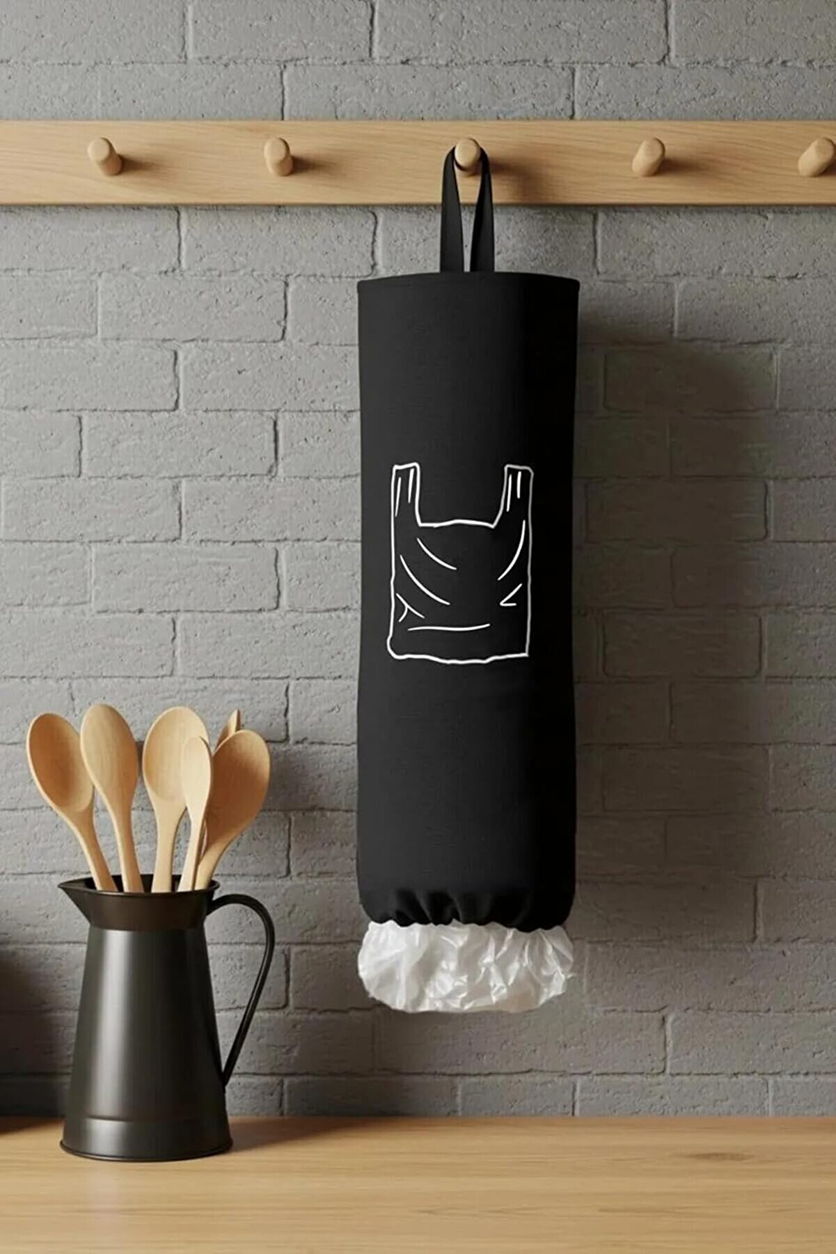 STOREMAX Asılabilir Poşet Organizeri, Poşet Sepeti, Poşet Poşet Düzenleyici Hurç Siyah 1014773