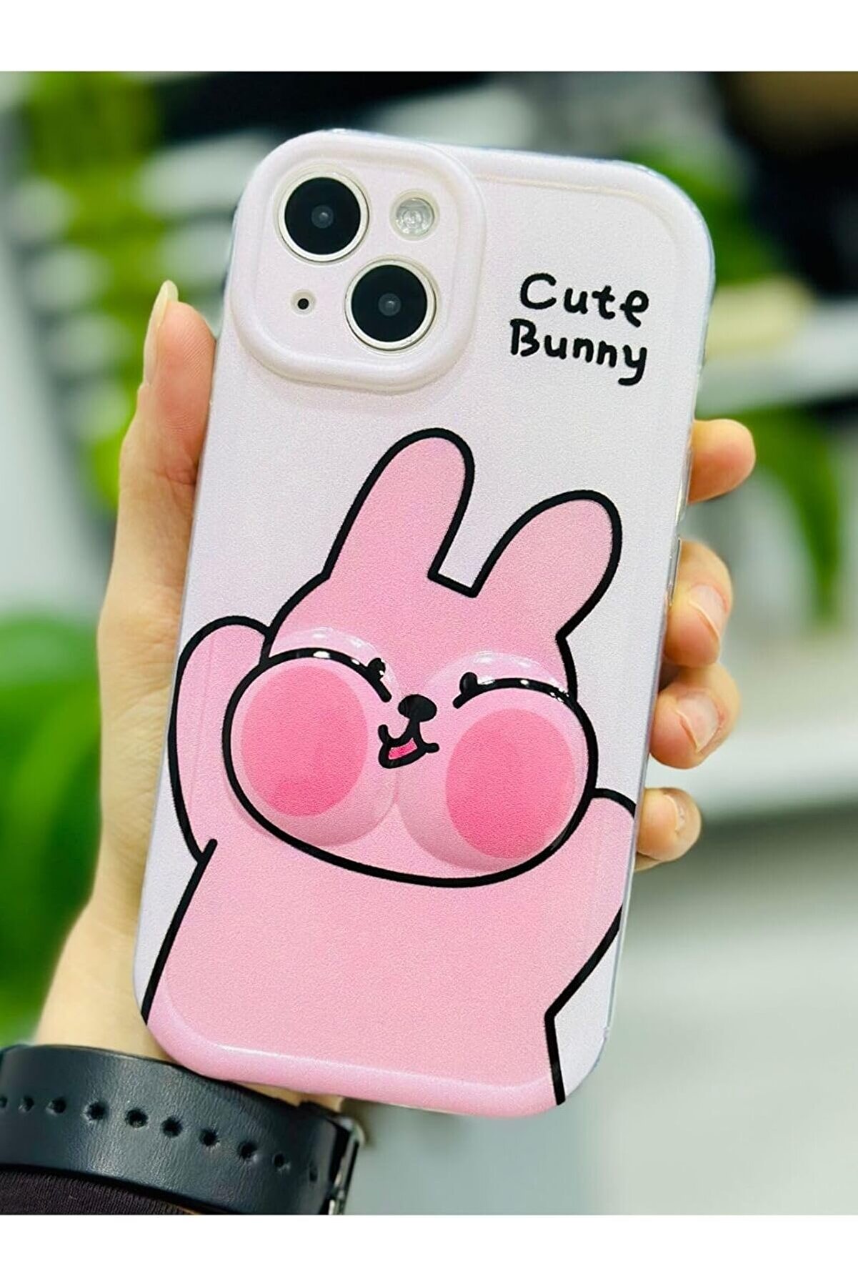 STOREMAX Aksesuar 13-14 ile Uyumlu YANAK TAVŞAN Oyuncak Tasarımlı Esnek Silikon Kılıfı 1014773