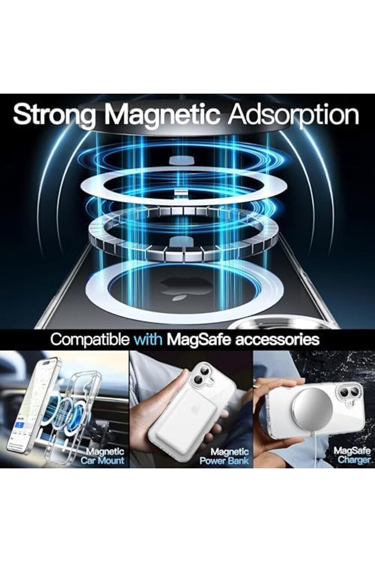 16 Uyumlu Manyeti̇k Şeffaf Kılıf İle Uyumlu Si̇li̇kon Toz Ve Ki̇rden Korur İphone 16 Kılıf Kenar Korumal